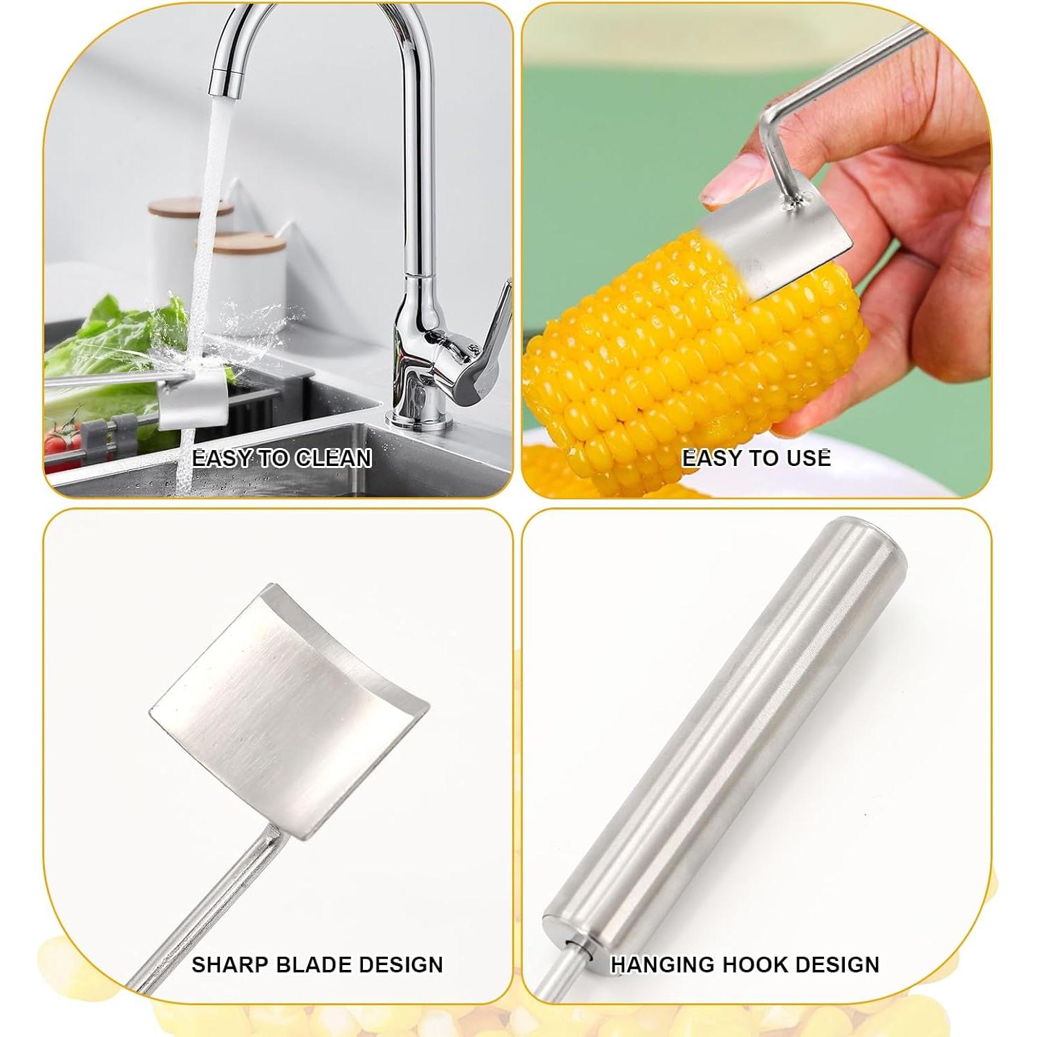 Juego de desgranadores de maíz Braxan, acero inoxidable, 2 piezas