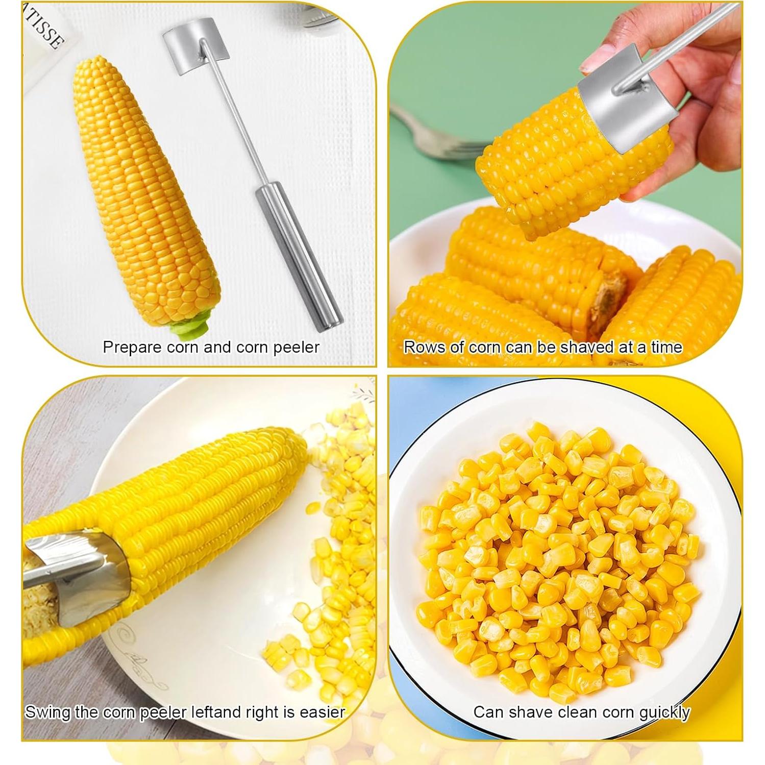 Juego de desgranadores de maíz Braxan, acero inoxidable, 2 piezas