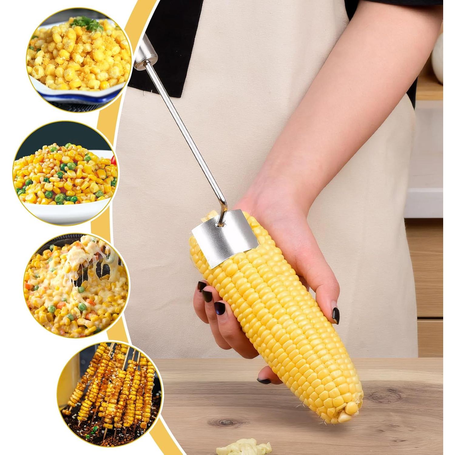 Juego de desgranadores de maíz Braxan, acero inoxidable, 2 piezas