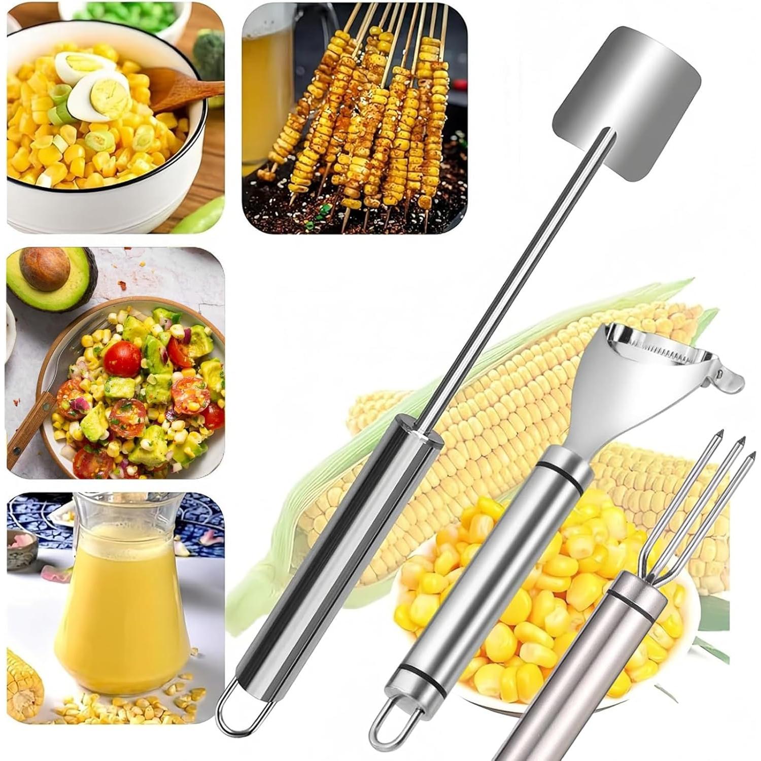 Pelador de Mazorcas de Maíz ERIEAOM Acero Inoxidable 3 Piezas