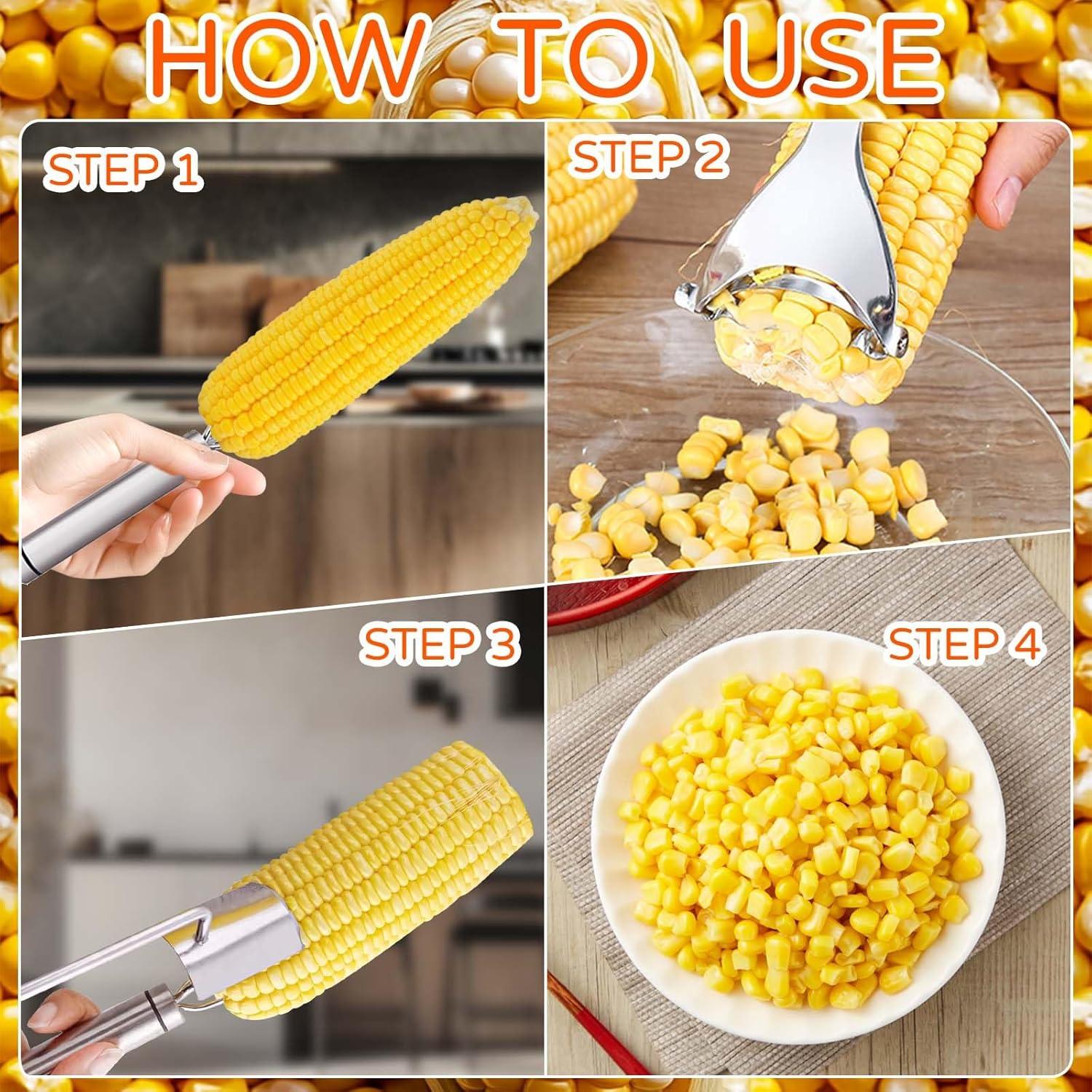 Pelador de Maíz LaifuTu de Acero Inoxidable, 3 Piezas, Ergonómico