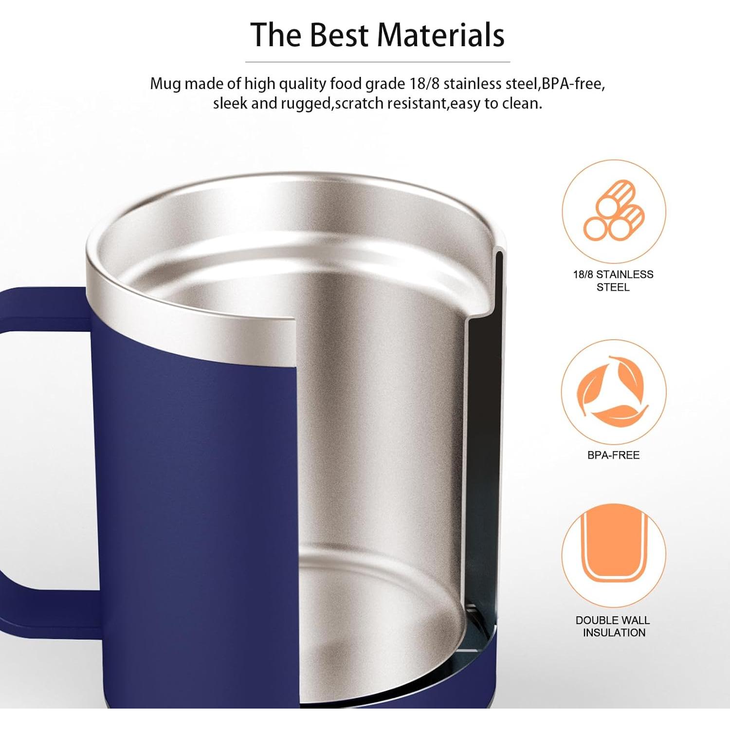 Taza de Café Autocalentable YIMUBREEZ 355ml USB Azul Real