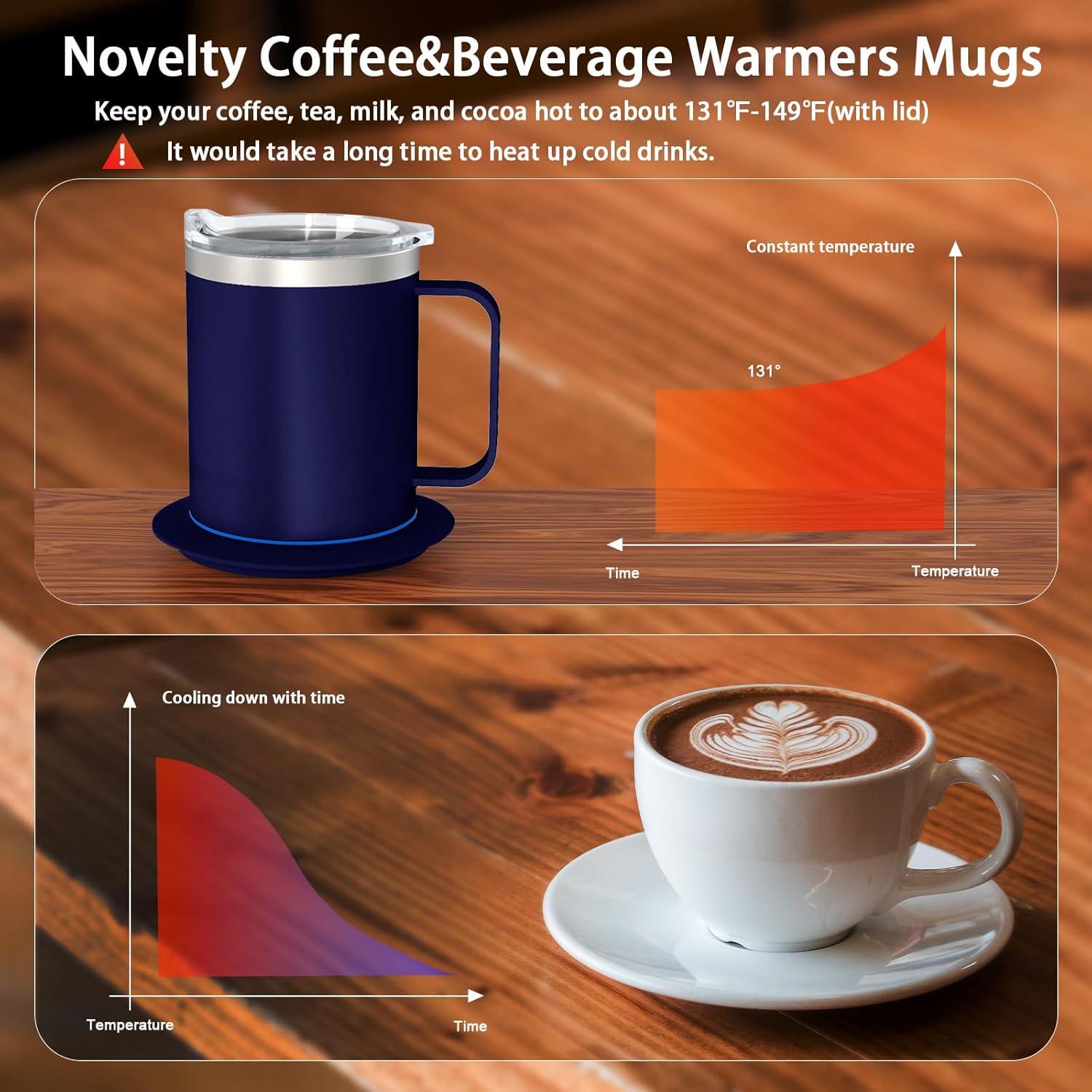 Taza de Café Autocalentable YIMUBREEZ 355ml USB Azul Real