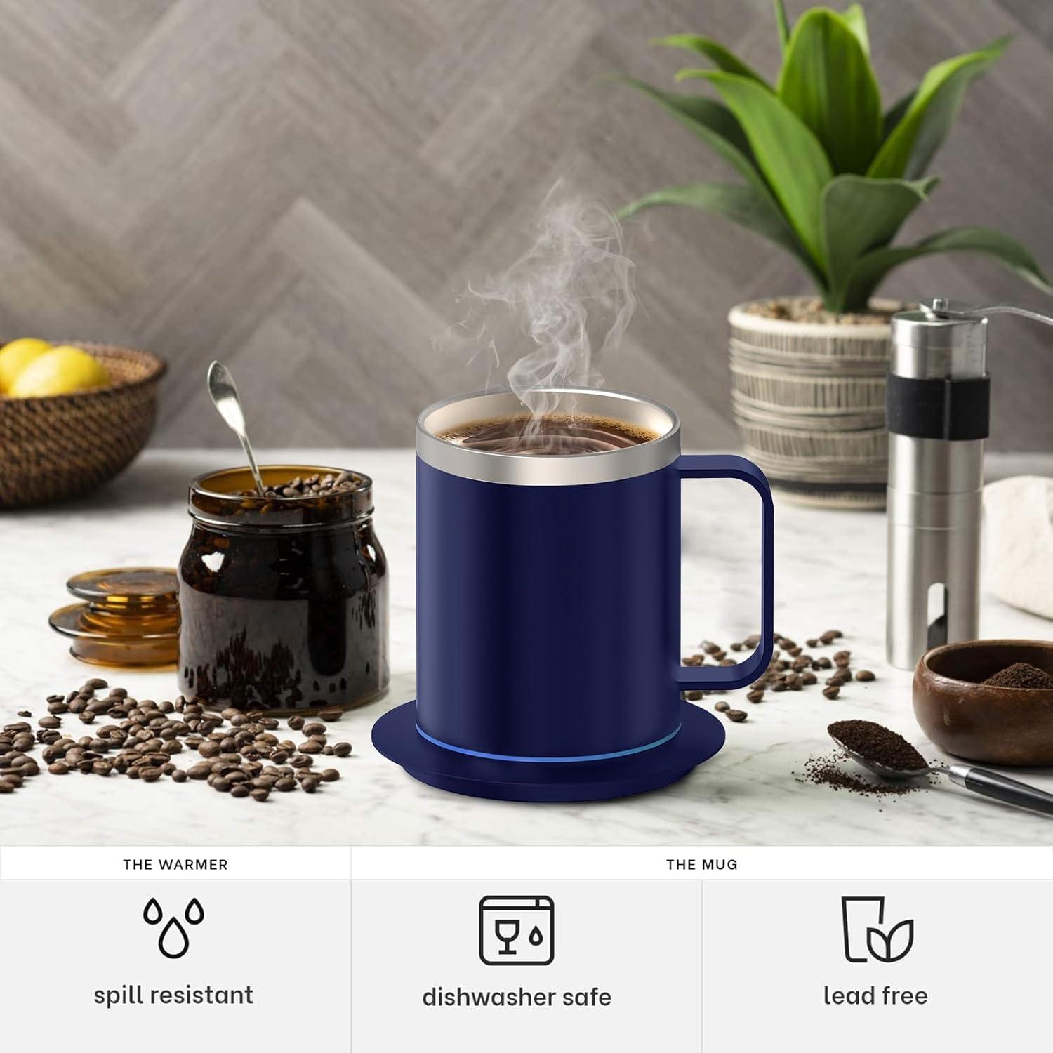 Taza de Café Autocalentable YIMUBREEZ 355ml USB Azul Real