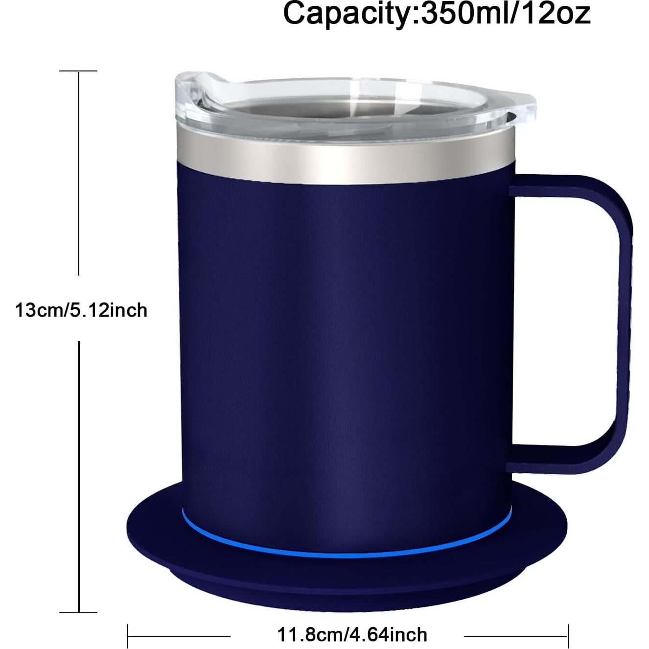 Taza de Café Autocalentable YIMUBREEZ 355ml USB Azul Real