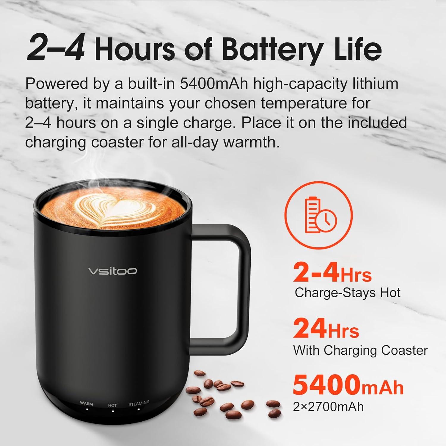 Taza Inteligente Vsitoo S3 Plus 396 ml Calentada Control App