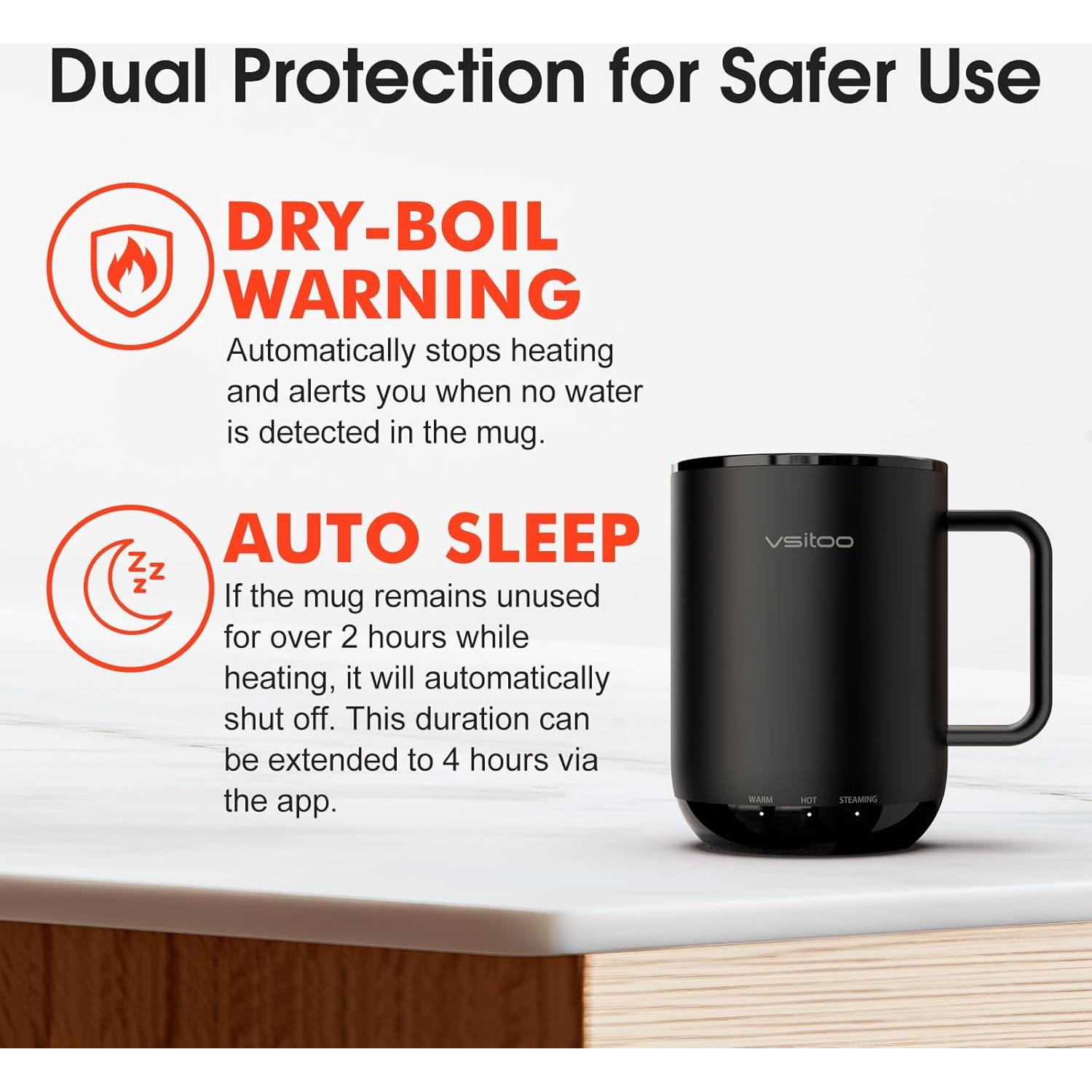 Taza Inteligente Vsitoo S3 Plus 396 ml Calentada Control App