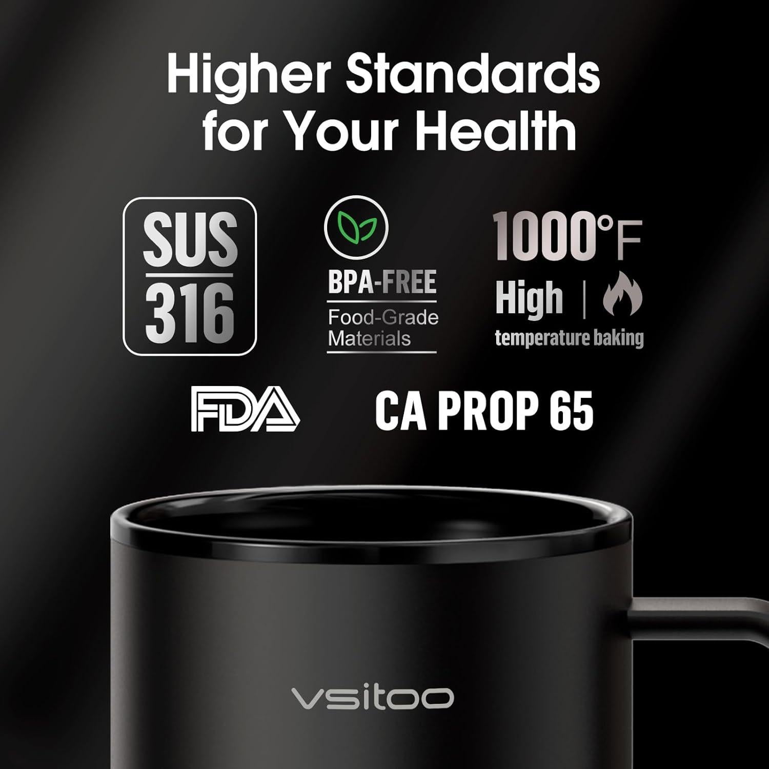 Taza Inteligente Vsitoo S3 Plus 396 ml Calentada Control App