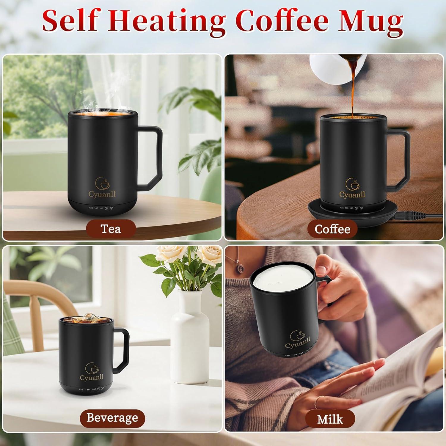 Taza de café inteligente Cyuanll 355 ml con control de temperatura