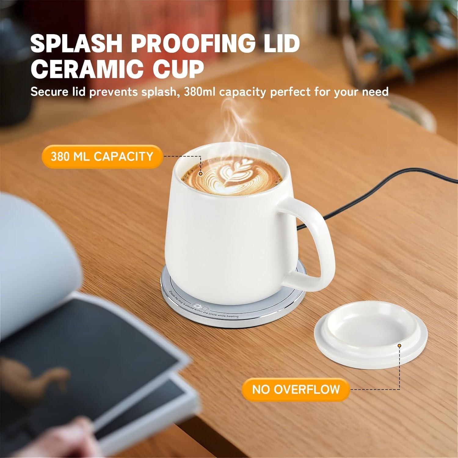 Taza Autocalentable USBERG 380ml con Cargador Inalámbrico 15W