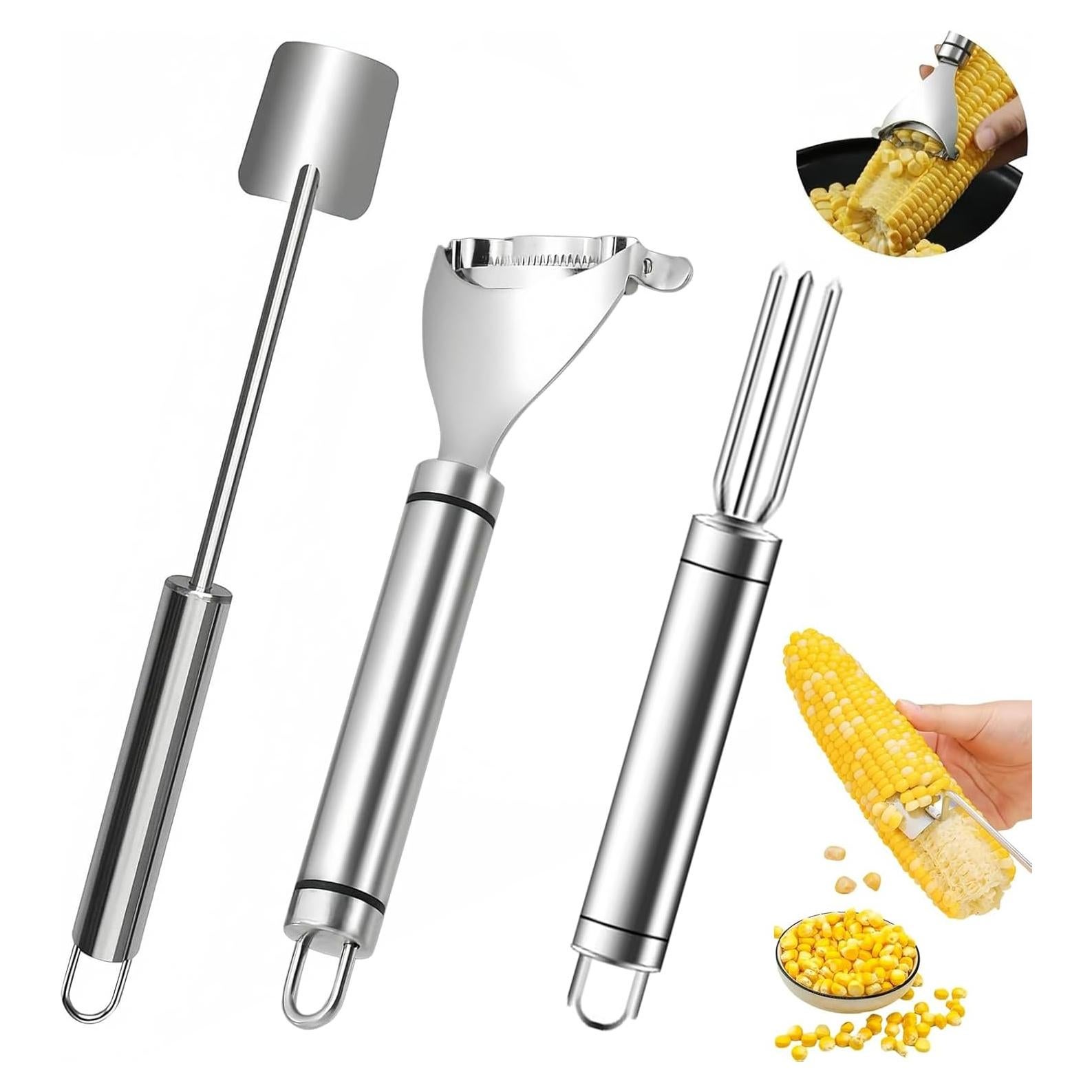 Pelador de Maíz 3PCS Tenxuzon Acero Inoxidable Mejorado 2025