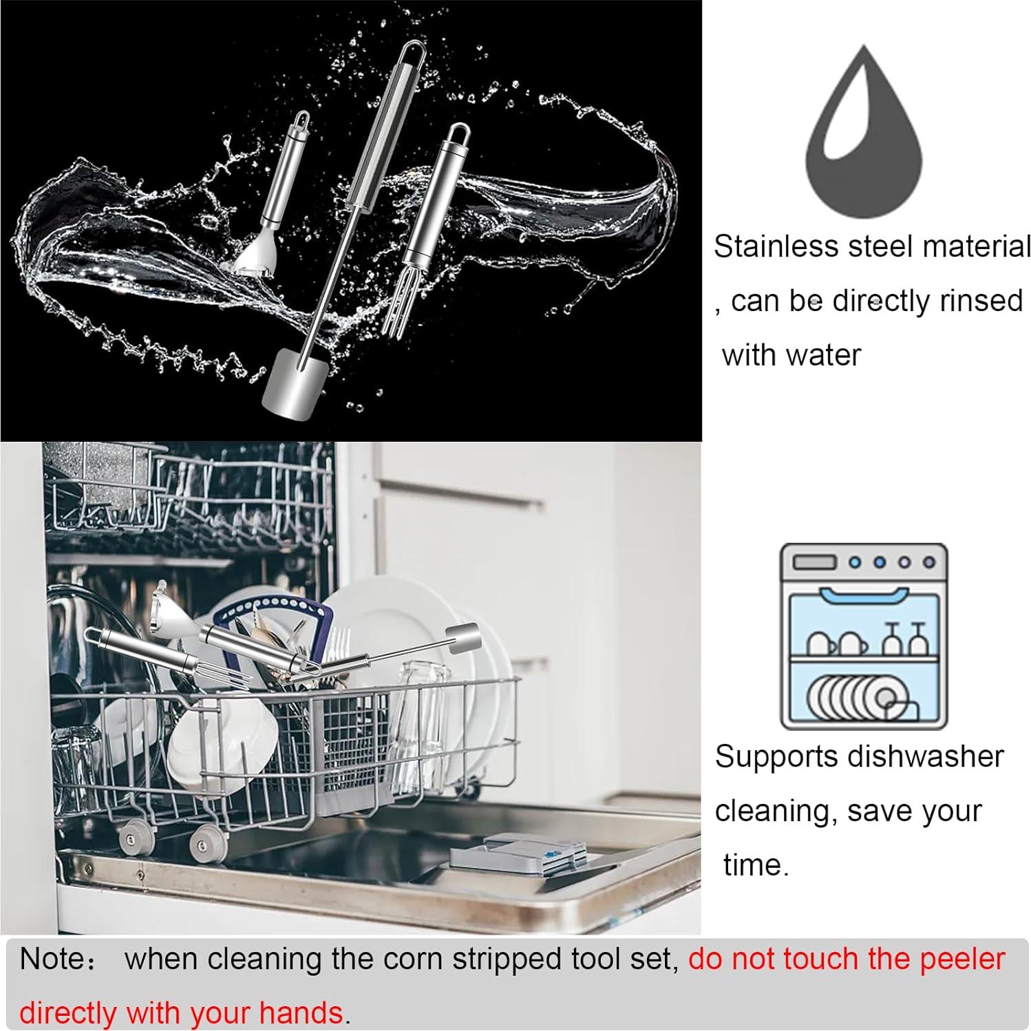 Pelador de Maíz 3PCS Tenxuzon Acero Inoxidable Mejorado 2025