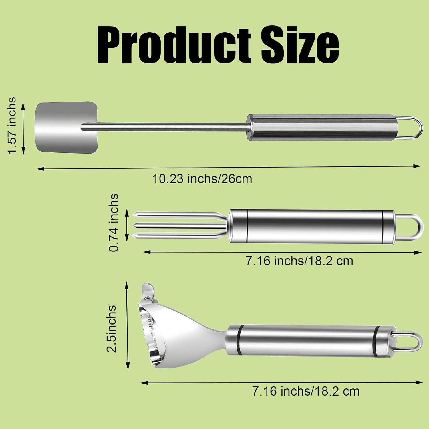 Pelador de Maíz 3PCS Tenxuzon Acero Inoxidable Mejorado 2025