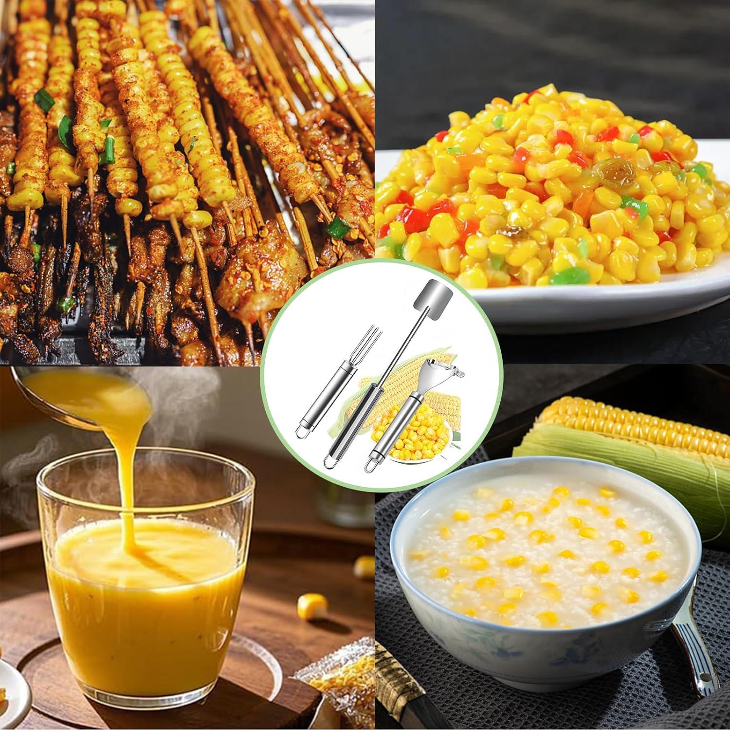 Pelador de Maíz 3PCS Tenxuzon Acero Inoxidable Mejorado 2025