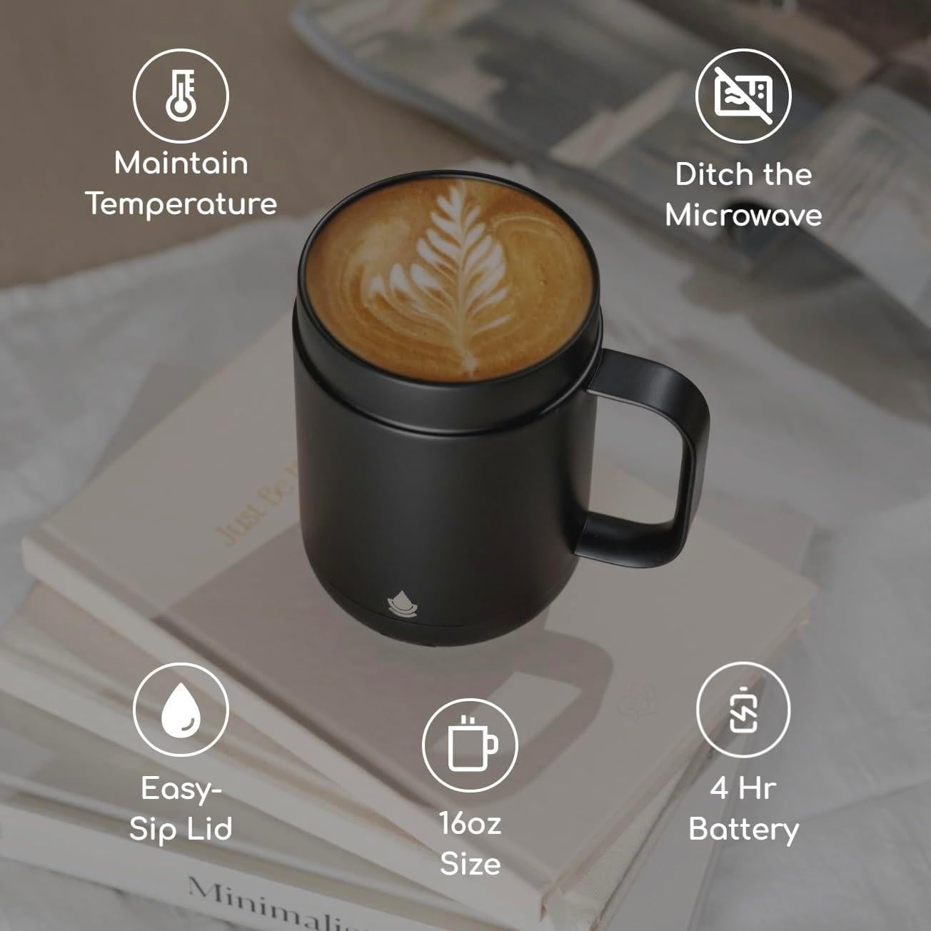 Taza autocalentable Ciups 0.47 L con control LED y batería