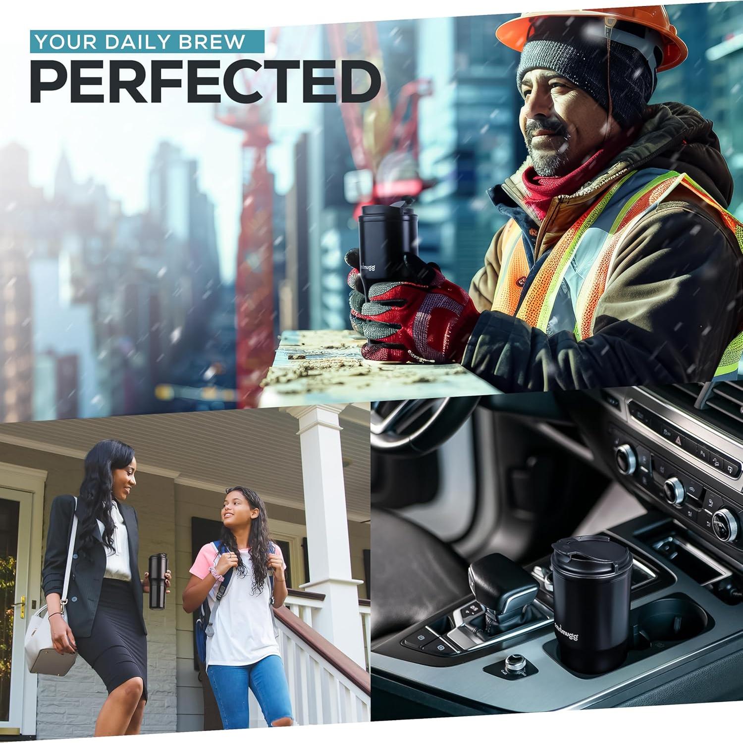 Taza Calentada SmrtMugg TITAN 443.6 ml Negra, 15 Horas Batería