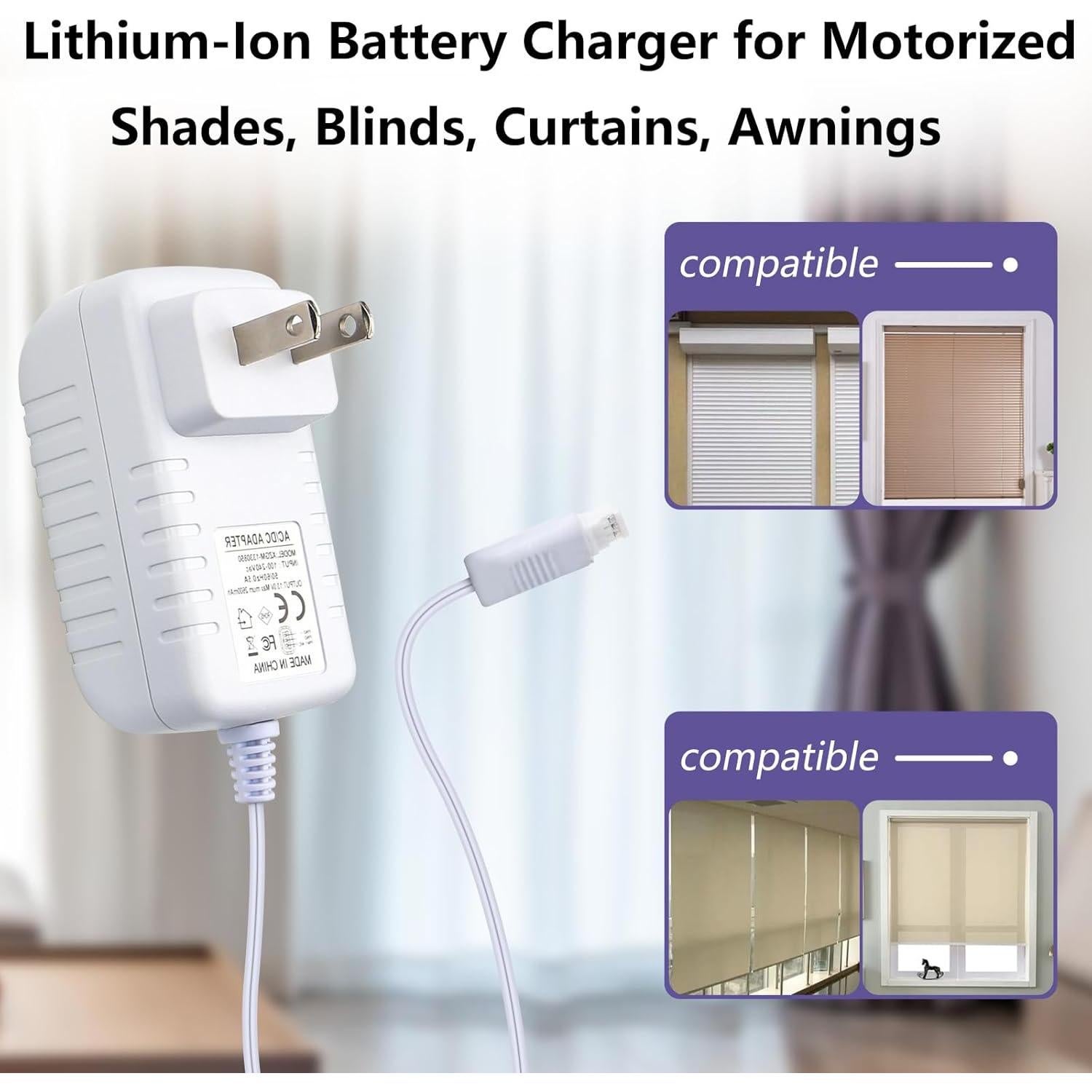 Cargador de Batería de Litio 12V para Persianas Somfy