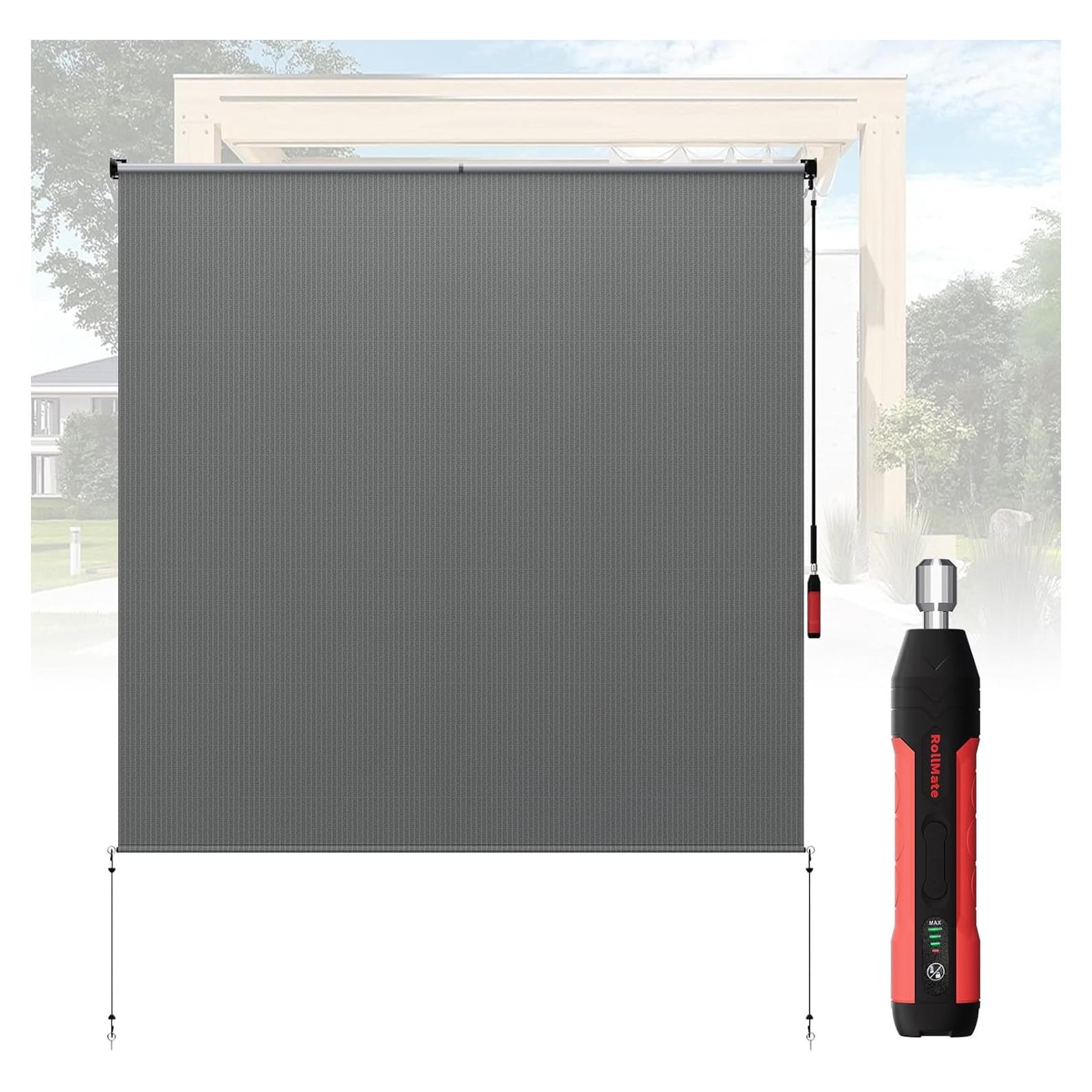 Persiana enrollable exterior OOTONAT 2.44x1.83m gris oscuro