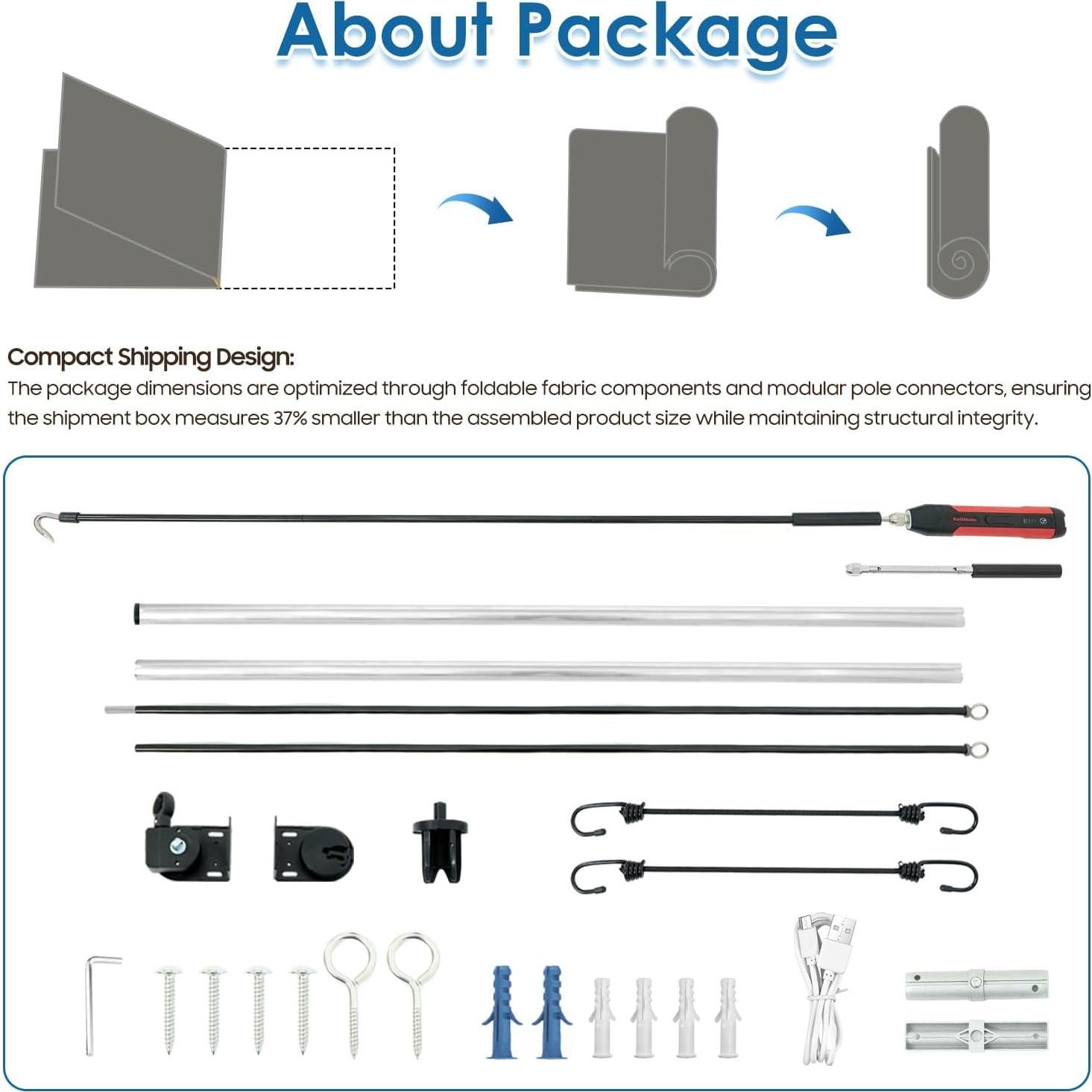 Persiana enrollable exterior OOTONAT 2.44x1.83m gris oscuro