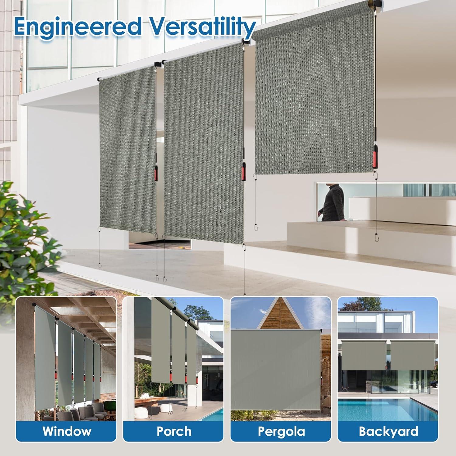 Persiana enrollable exterior OOTONAT 2.44x1.83m gris oscuro