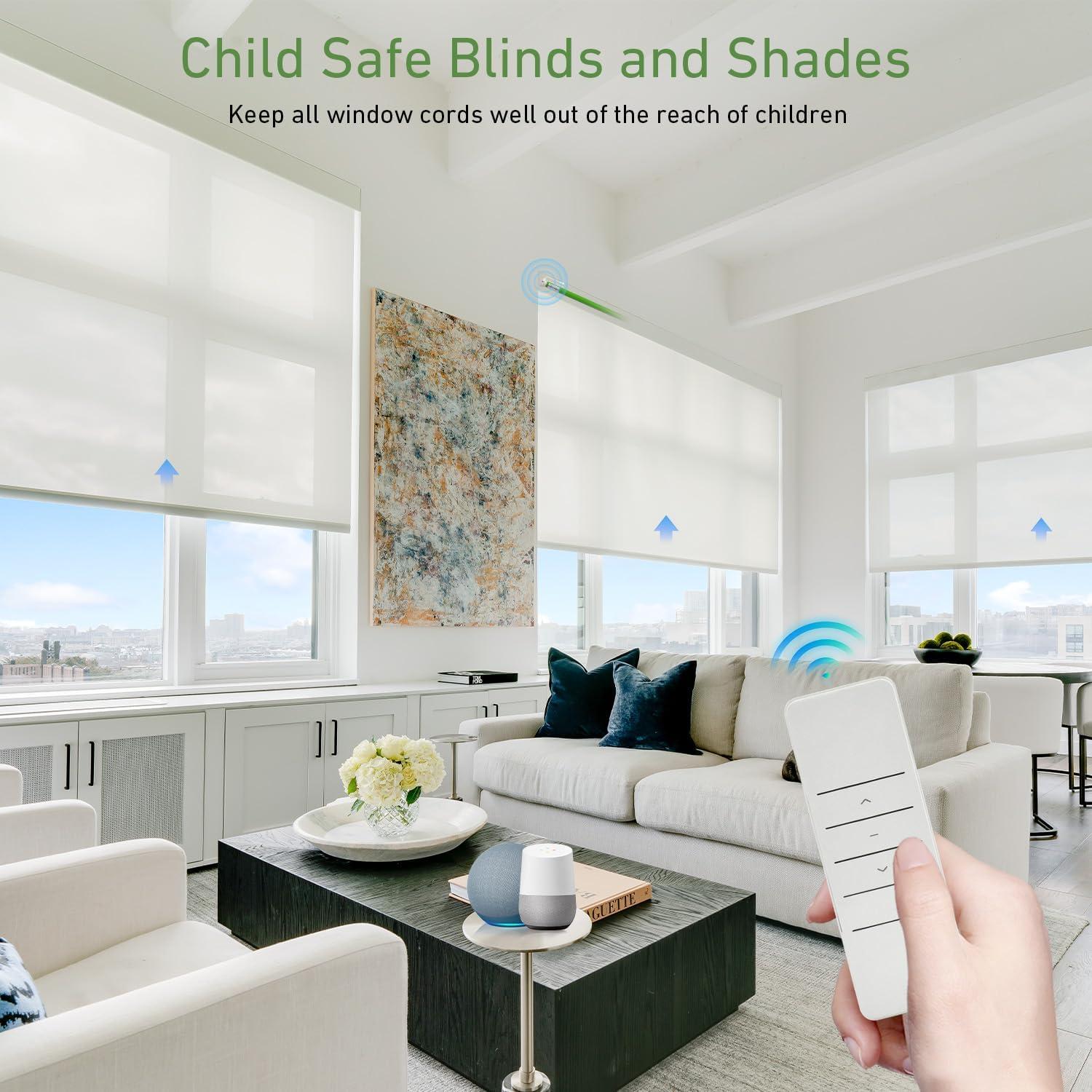 Kit de Persianas Motorizadas HUIYEETEX 45x2.54 cm USB-C Control Remoto