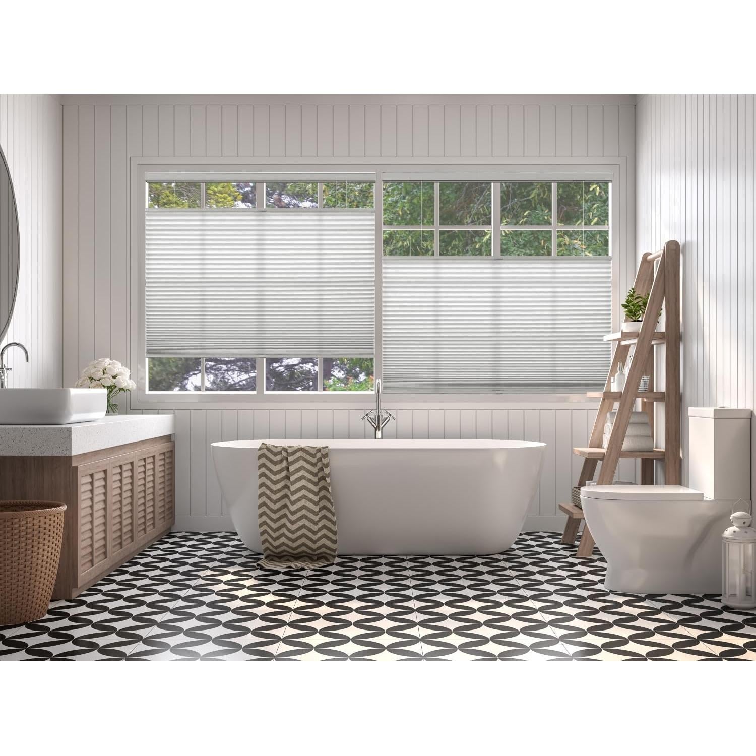 Sombra Celular Sin Cuerda BlindsAvenue 26.5x48" Filtrado Luz Blanco