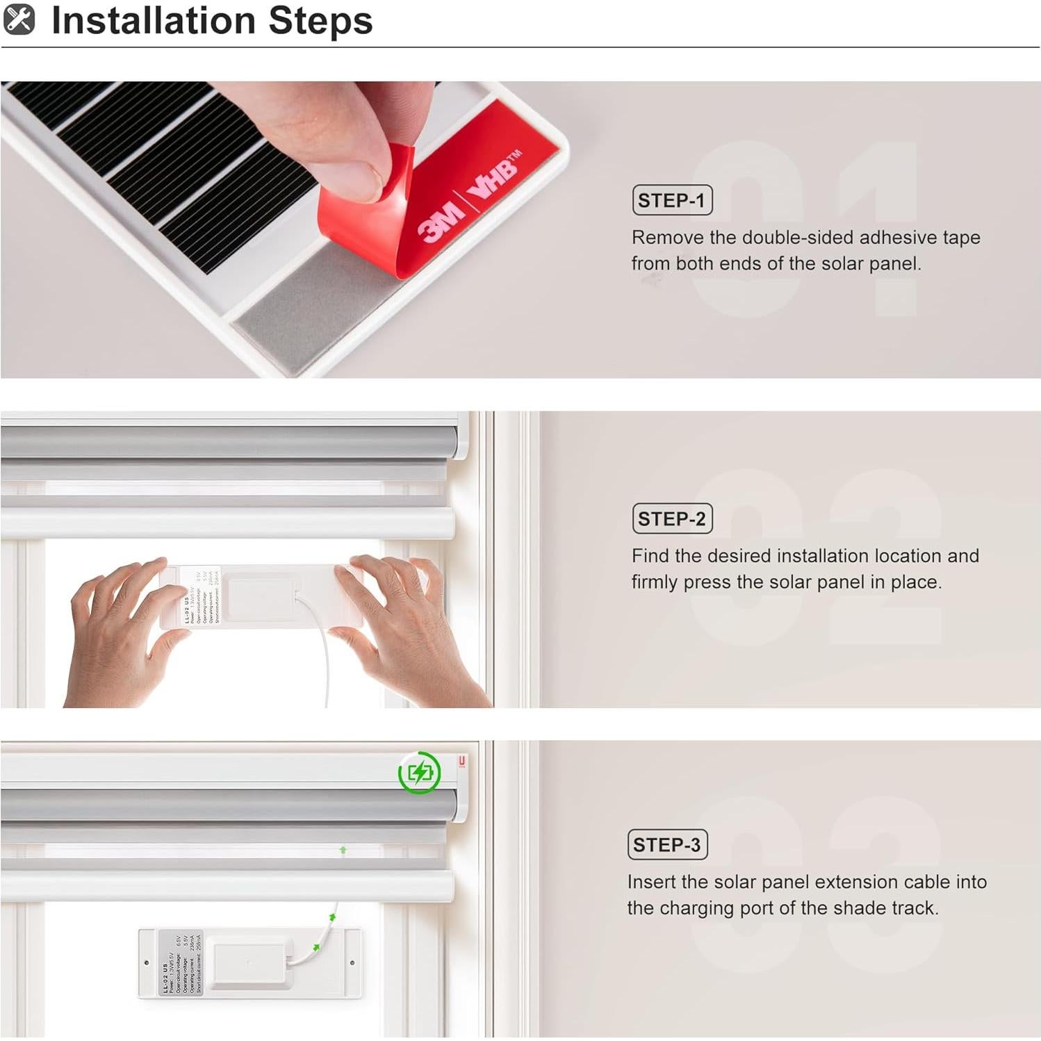 Panel Solar 1.3W JaeJaes USB-C para Persianas Motorizadas