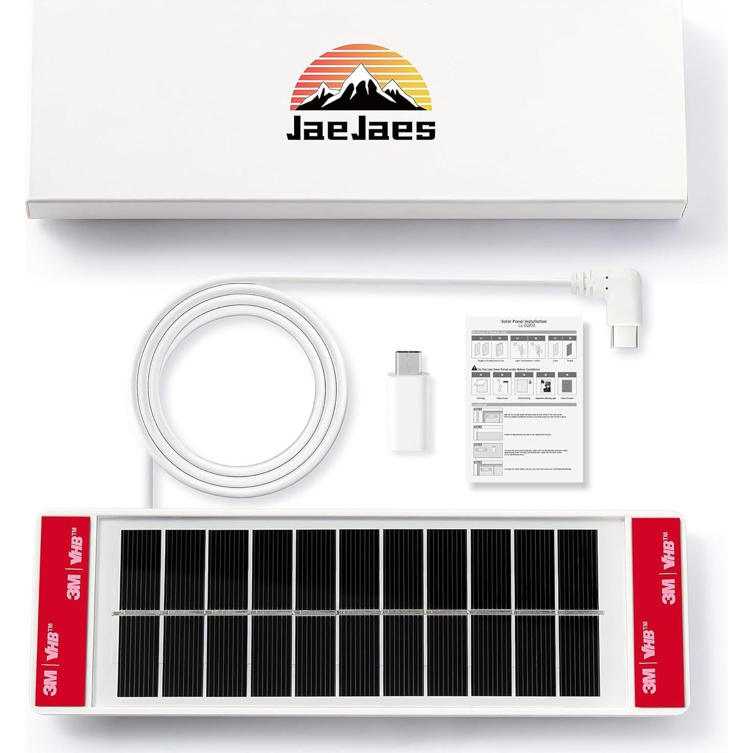 Panel Solar 1.3W JaeJaes USB-C para Persianas Motorizadas