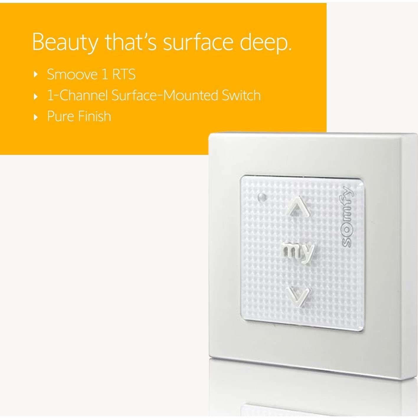 Interruptor de Pared Somfy Smoove 1 RTS para Cortinas