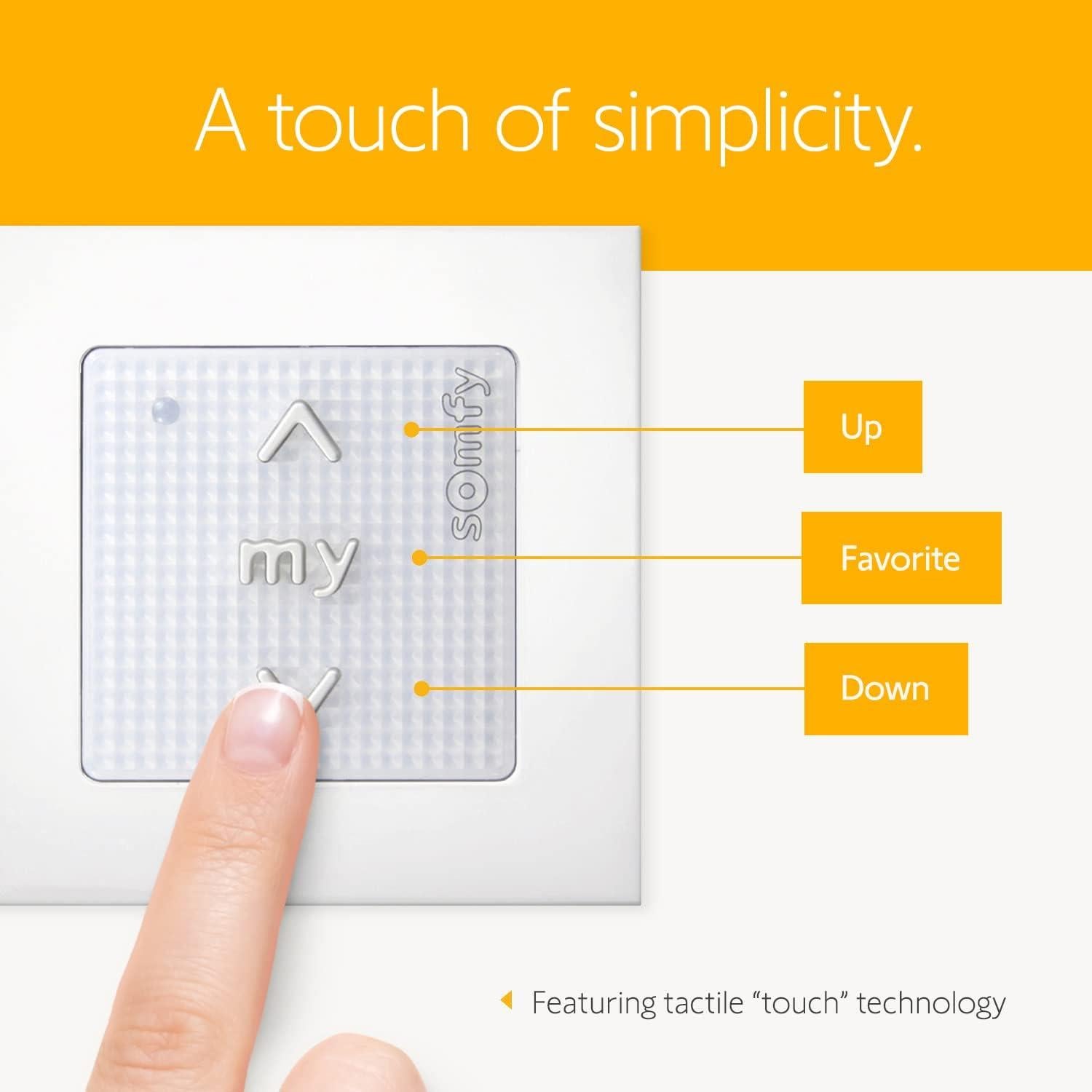 Interruptor de Pared Somfy Smoove 1 RTS para Cortinas