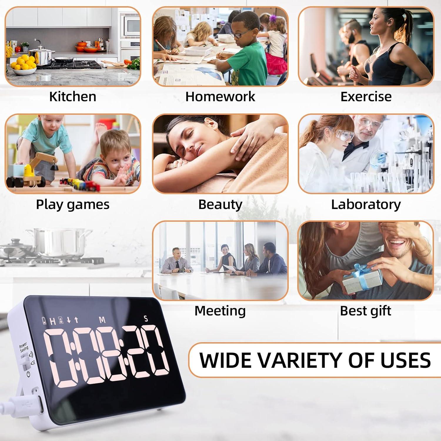 Temporizador de cocina digital recargable Samshow LED 5"