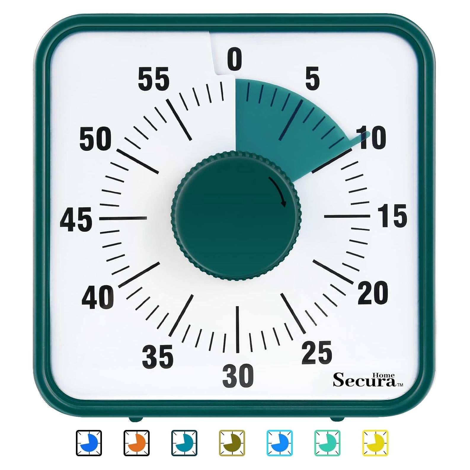 Temporizador Visual Mecánico Secura Home 60 Minutos Verde