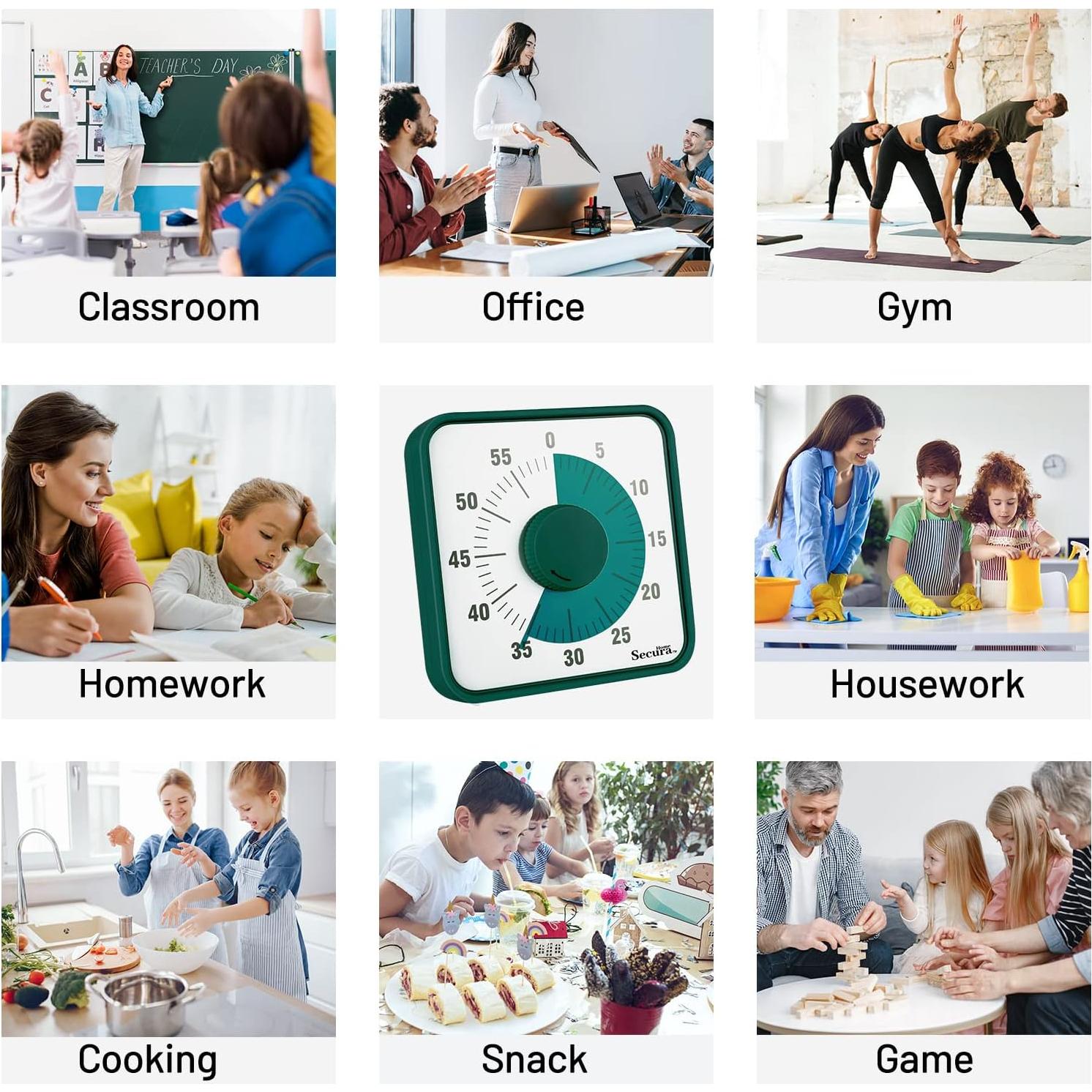 Temporizador Visual Mecánico Secura Home 60 Minutos Verde