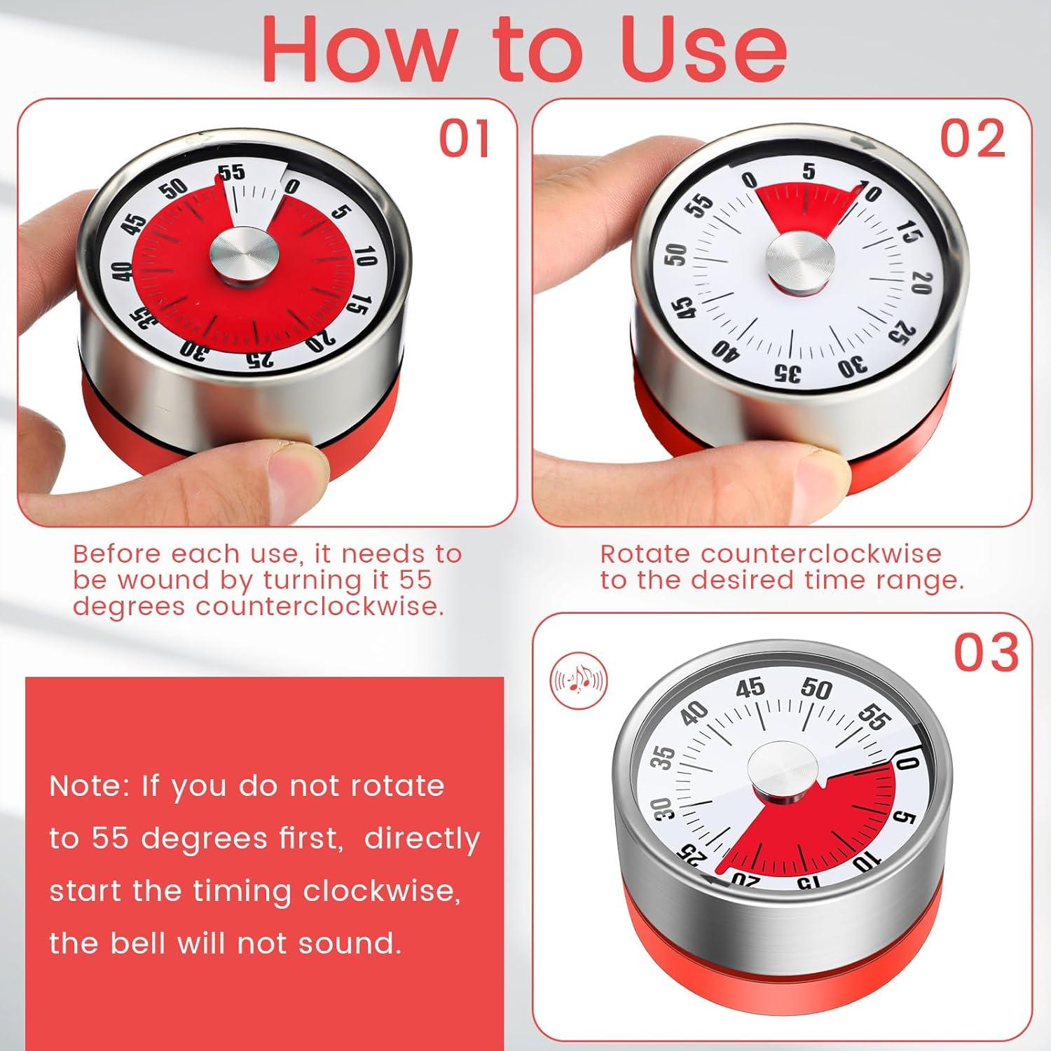 Temporizador Visual Magnético Relaxweex 60 Minutos 6 cm Rojo