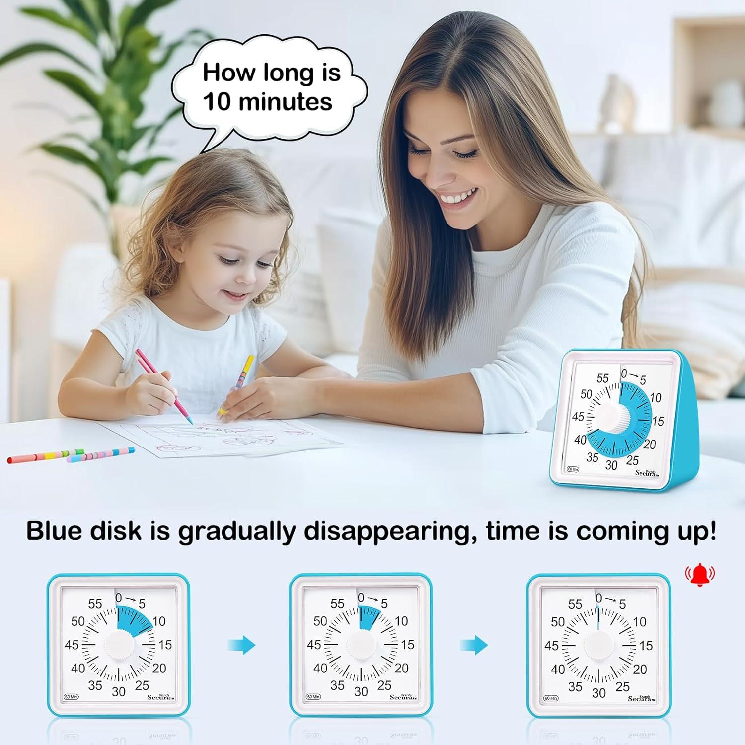 Temporizador Visual Secura 60 Minutos Azul para Niños