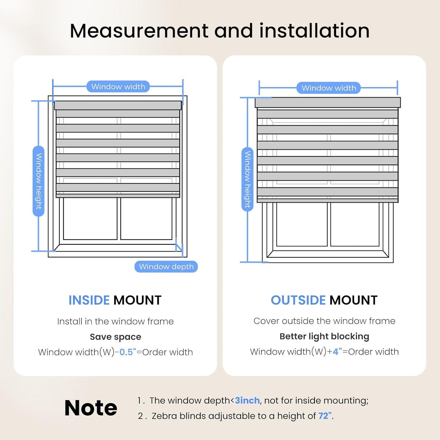 Persianas Zebra Motorizadas Grandekor 91x183 cm Blancas