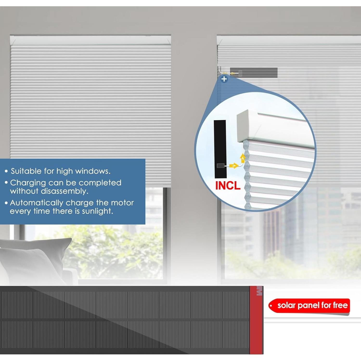 Persianas Motorizadas Solar Blankendon 86x162 cm Control Remoto
