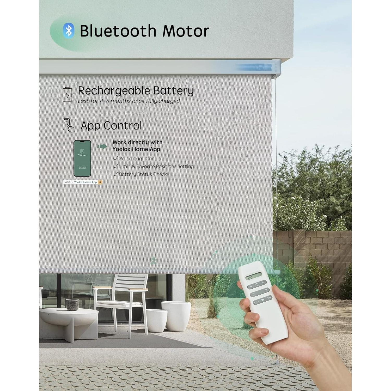 Pantalla Exterior Motorizada Yoolax 2.13x2.44m Gris Paine