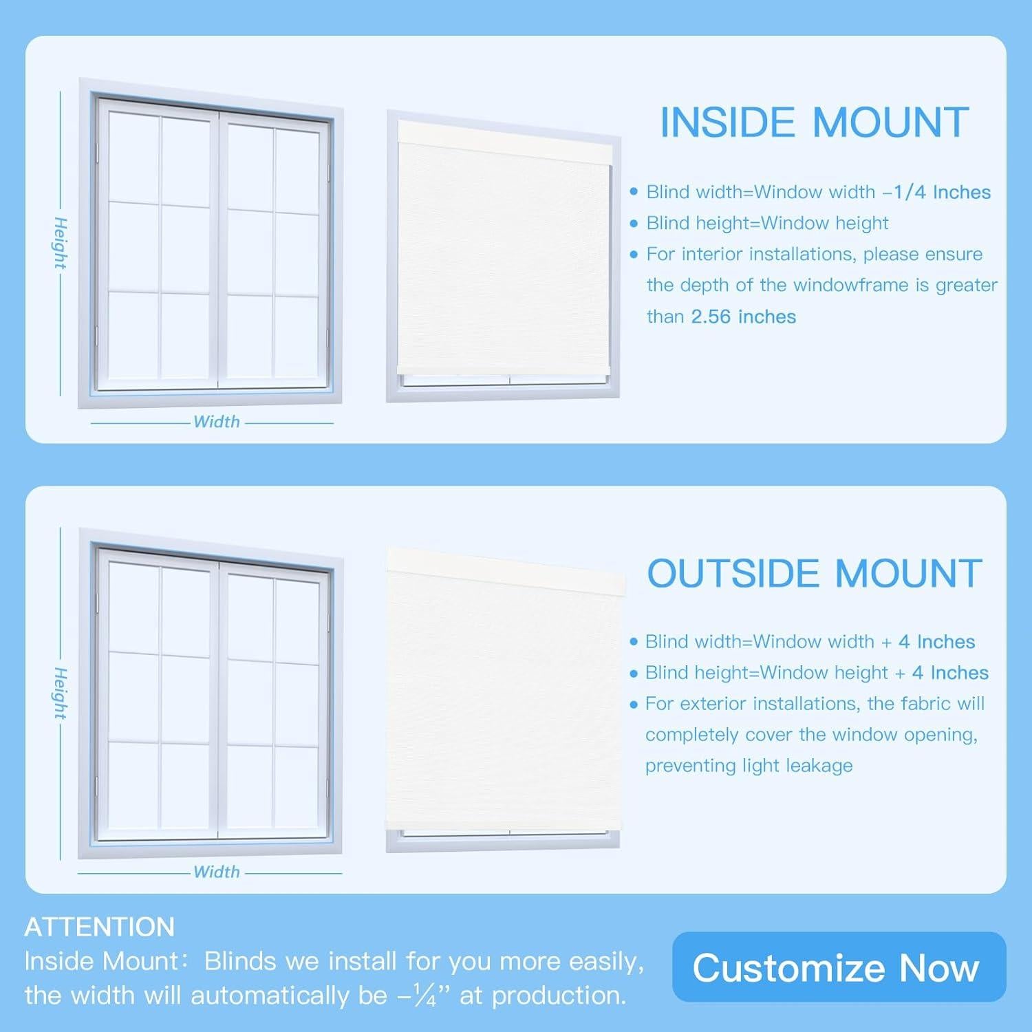 Persianas Motorizadas MING CHEN 20x72 cm Opacas con Control Remoto
