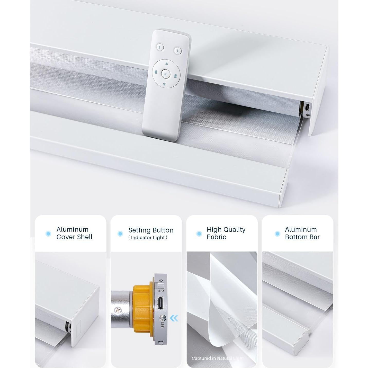 Persianas Zebra Motorizadas JaeJaes 88.9x182.9 cm Blancas