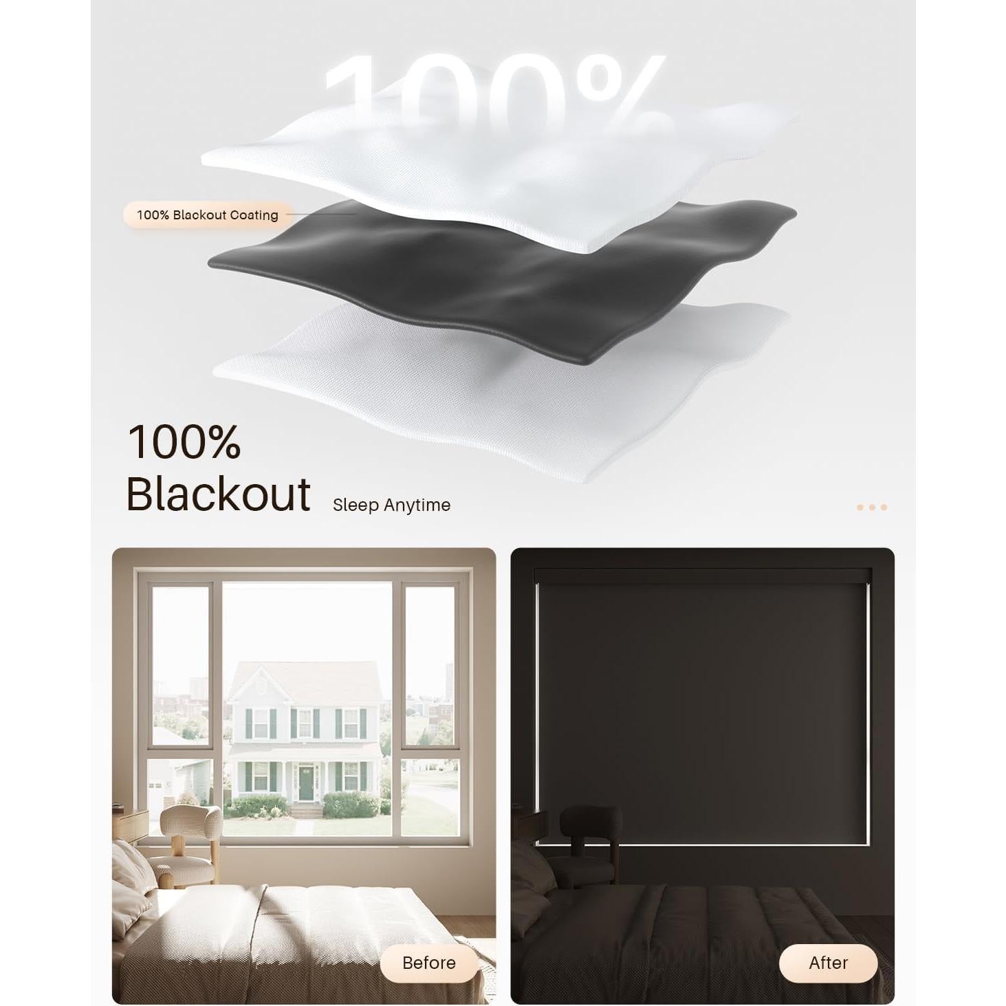 Persianas enrollables motorizadas JaeJaes 86x183 cm blackout