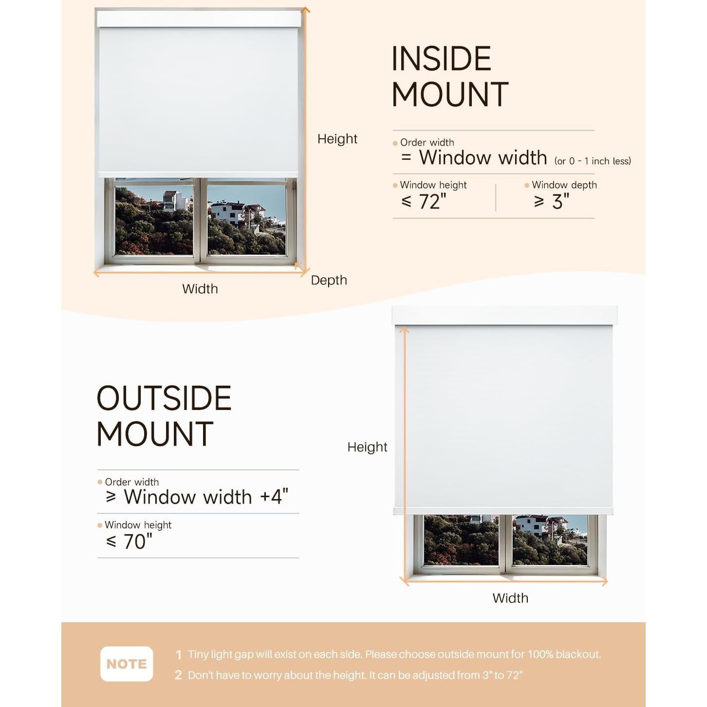 Persianas enrollables motorizadas JaeJaes 86x183 cm blackout