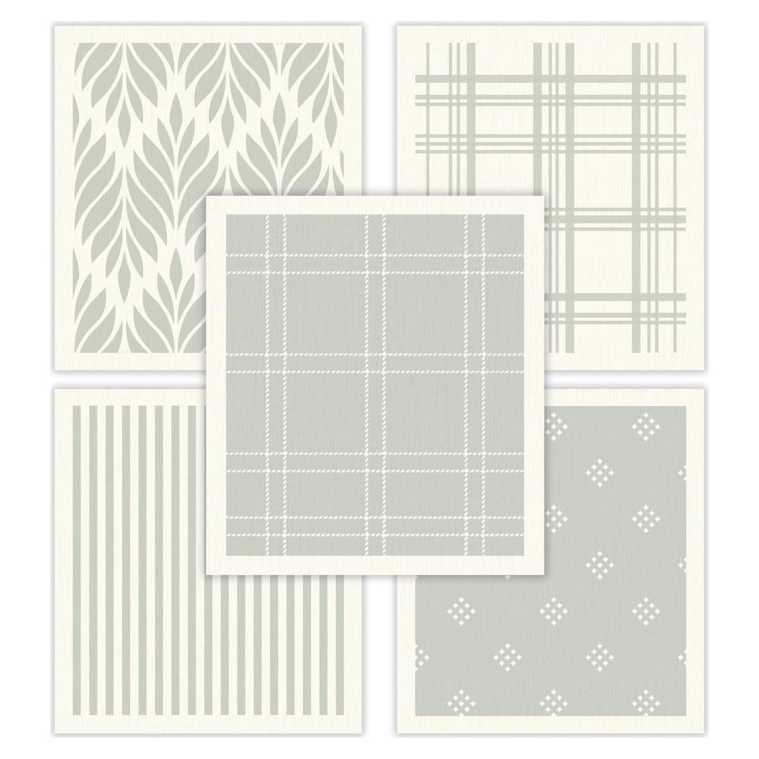 Paños de Cocina Suecos HALL & PERRY 5 Piezas Ecológicos Verde Salvia