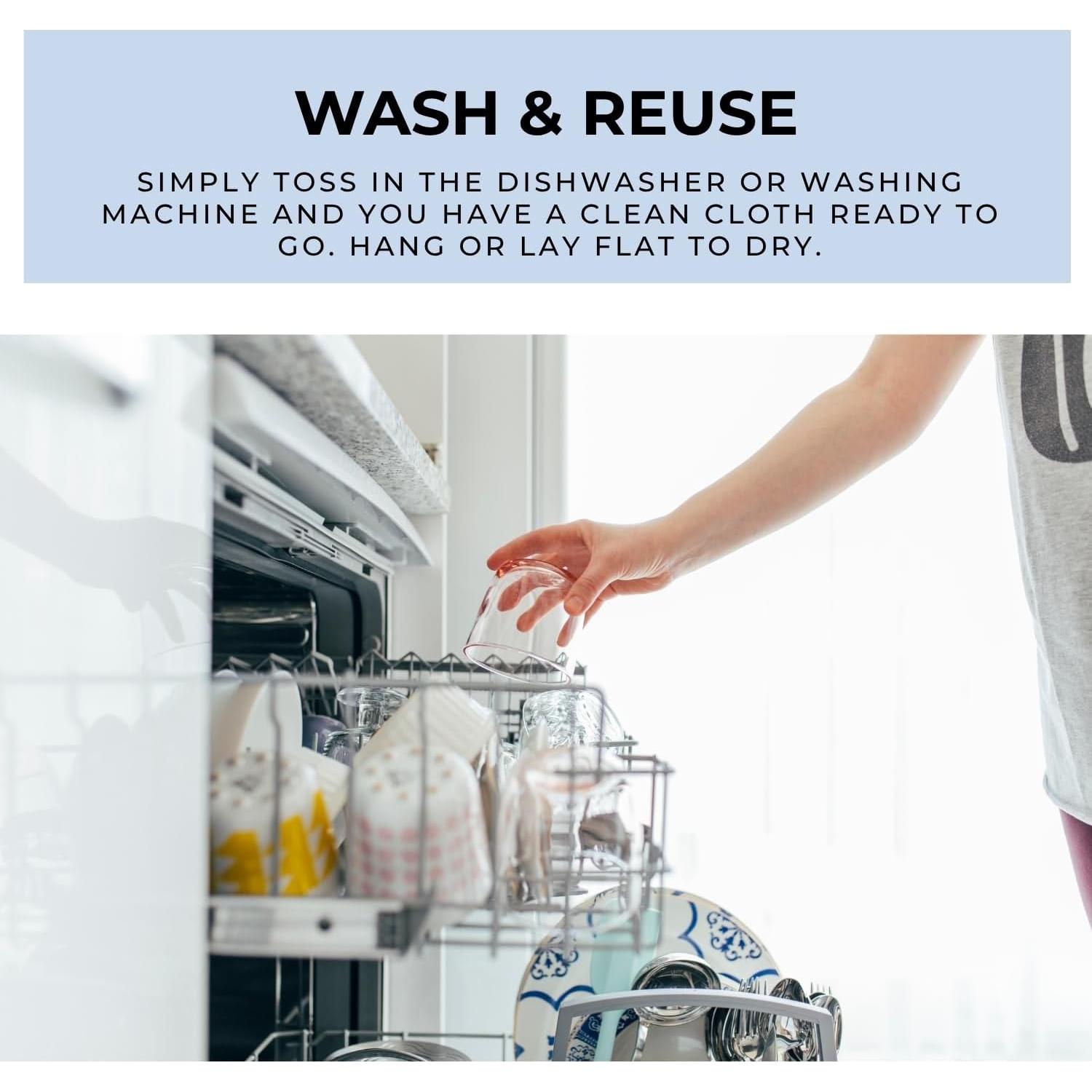 Paños de Cocina Suecos HALL & PERRY 5 Piezas Ecológicos Verde Salvia