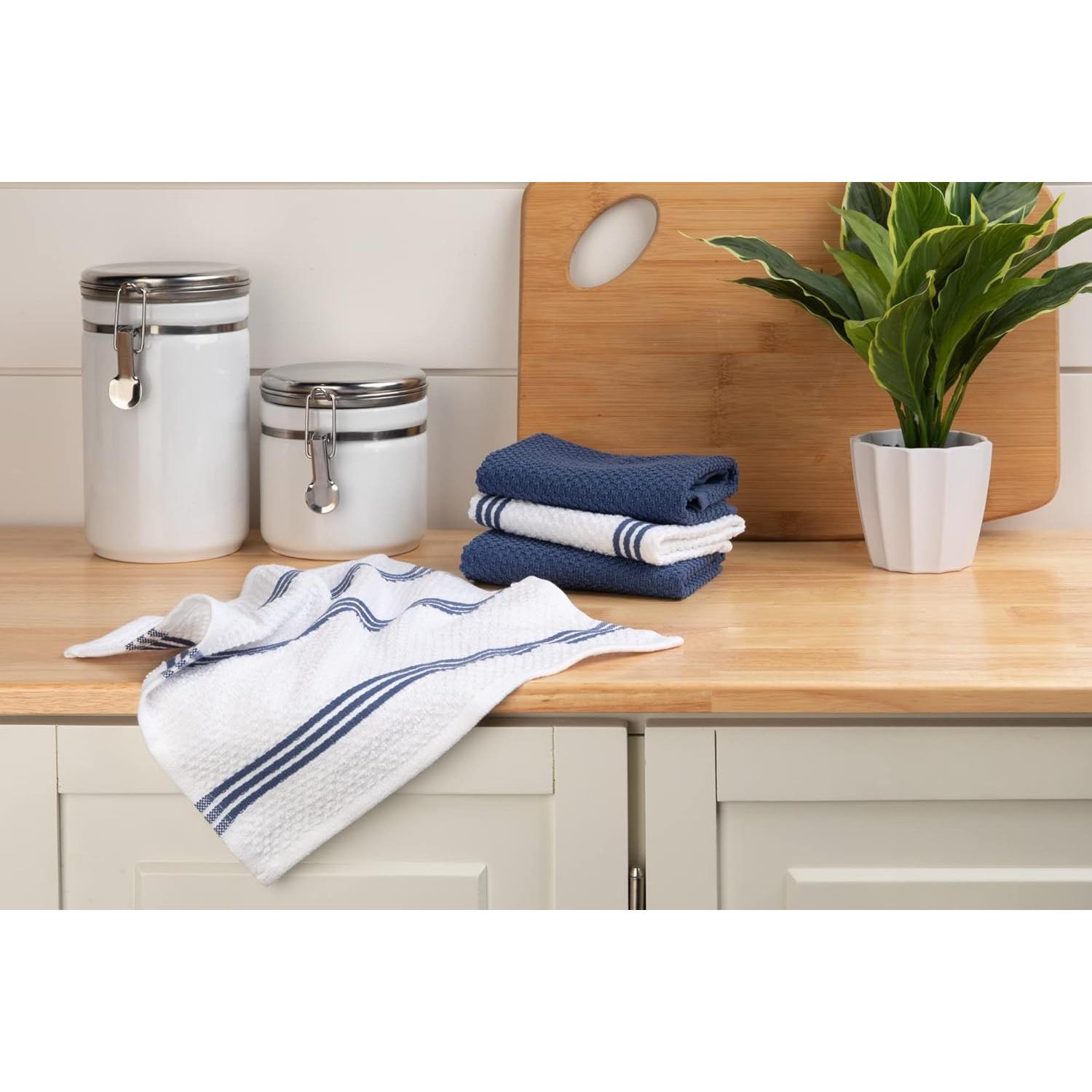 Juego de 8 paños de cocina Sticky Toffee 100% algodón 30x30 cm