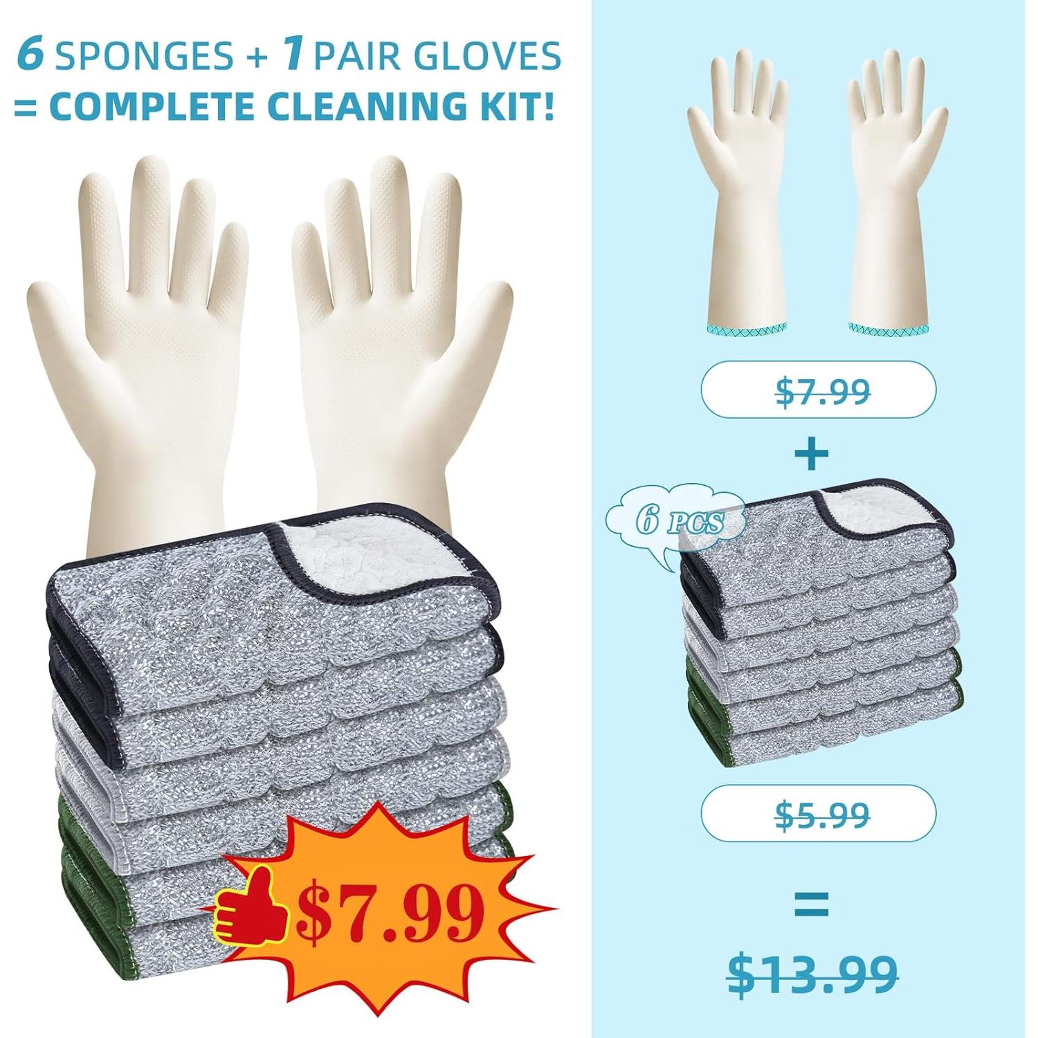 Kit de limpieza XIBIGEYE 7 paños y guantes de nitrilo