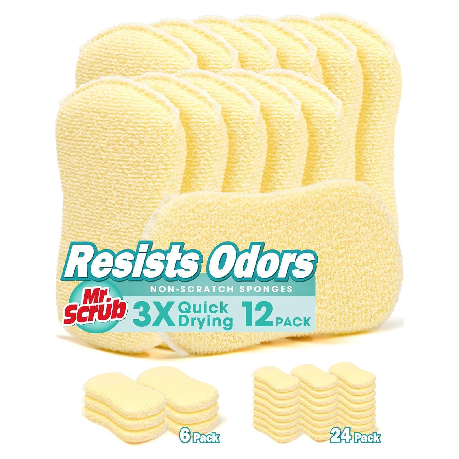 Esponjas de Cocina MR. SCRUB, Paquete de 12, 8.4x14.5 cm