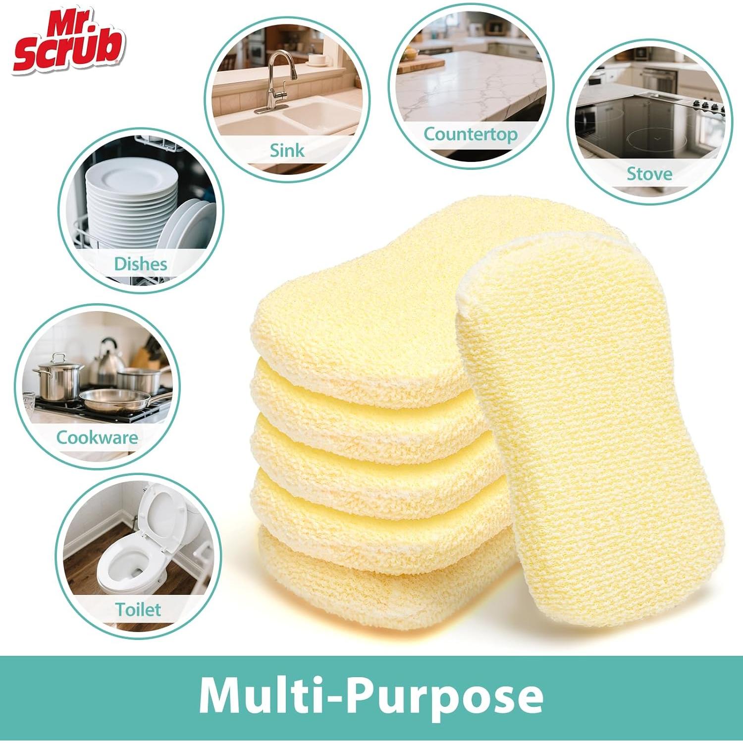 Esponjas de Cocina MR. SCRUB, Paquete de 12, 8.4x14.5 cm