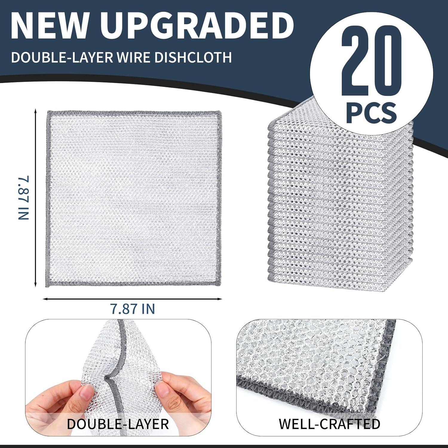 Paño de Limpieza de Alambre de Acero SYNTRIFYX - 20 Pcs 20x20cm