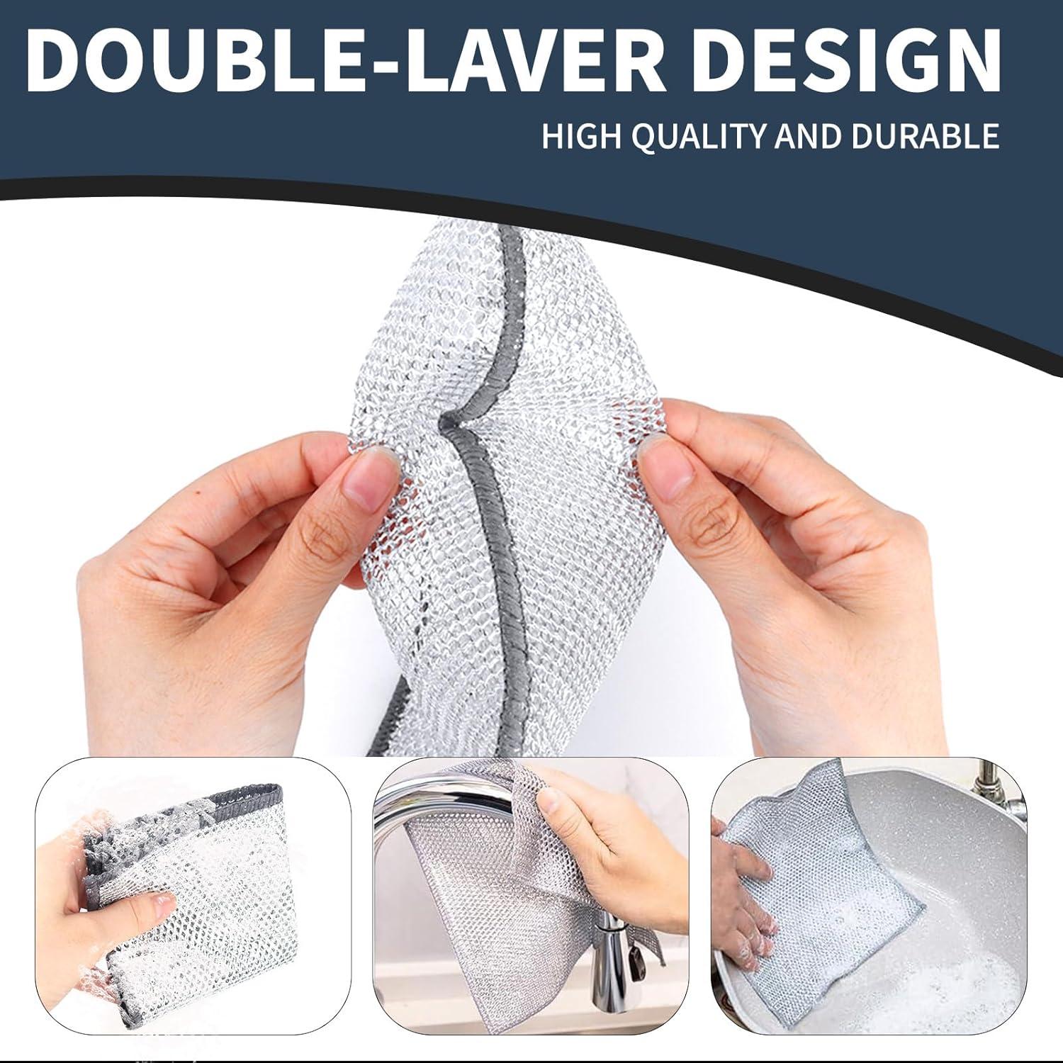 Paño de Limpieza de Alambre de Acero SYNTRIFYX - 20 Pcs 20x20cm